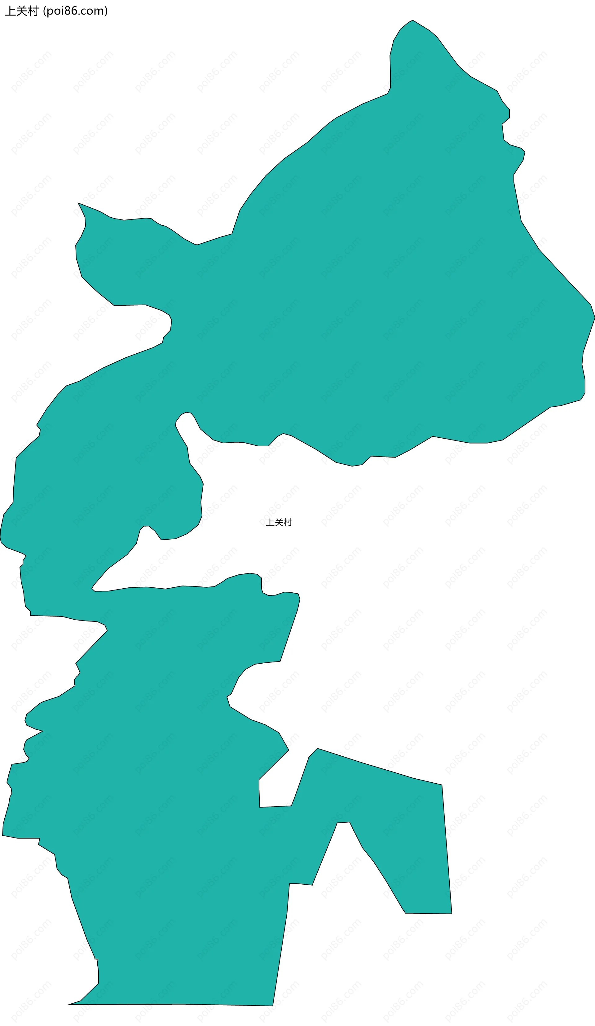 上关村边界地图