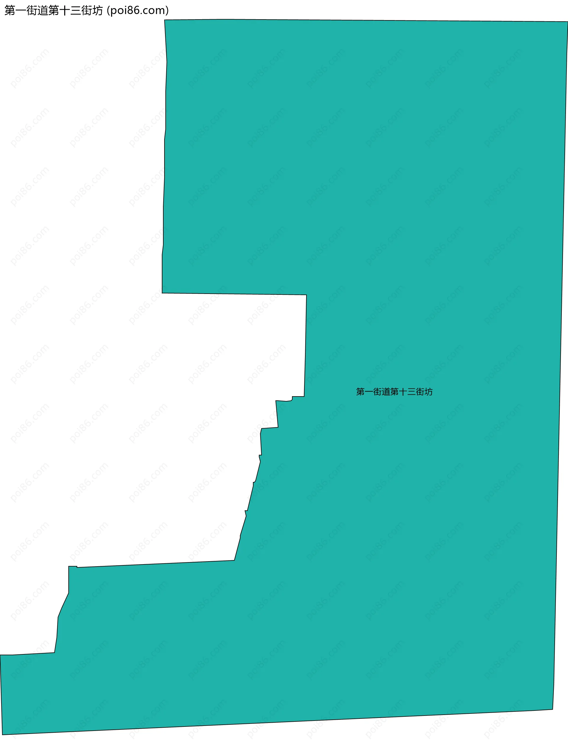 第一街道第十三街坊边界地图