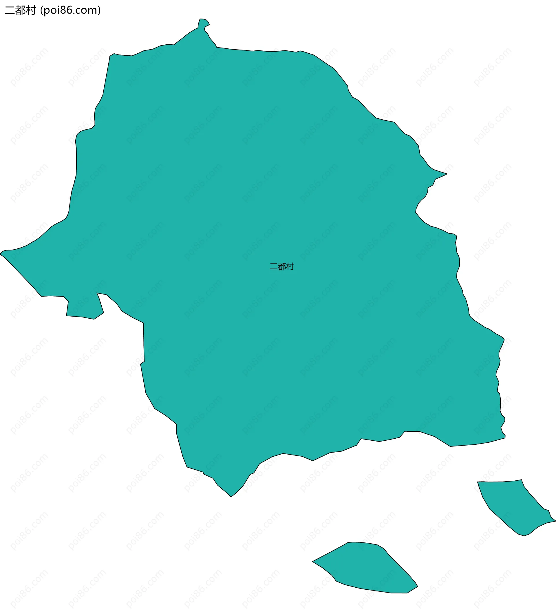 二都村边界地图