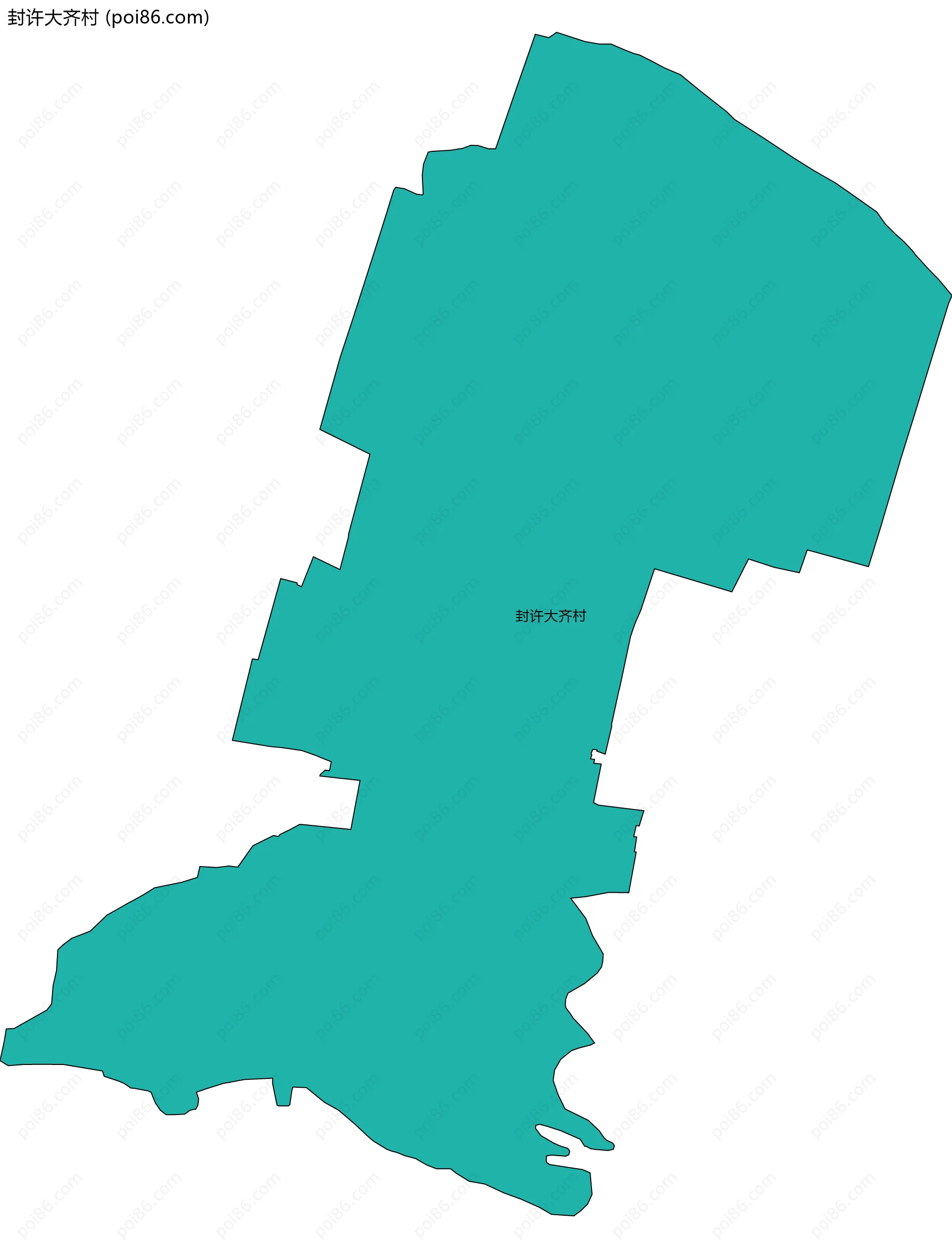封许大齐村边界地图