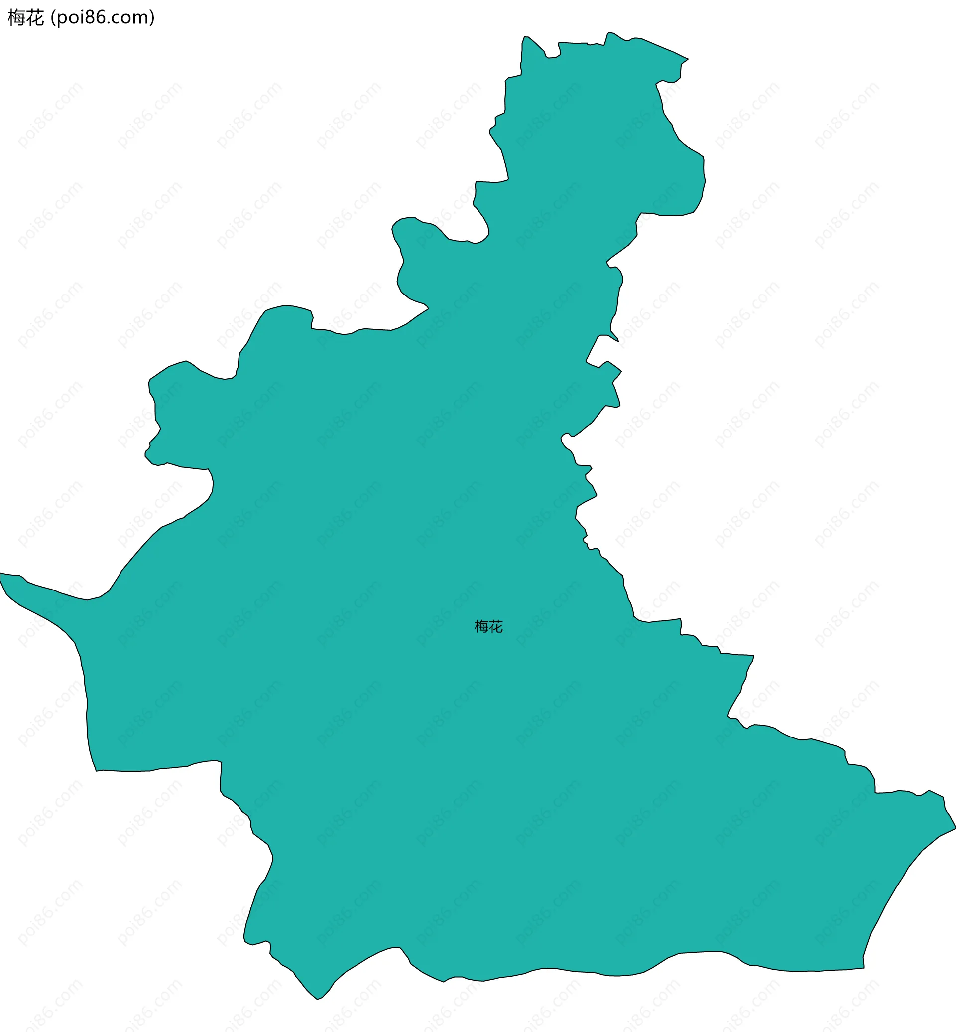 梅花边界地图