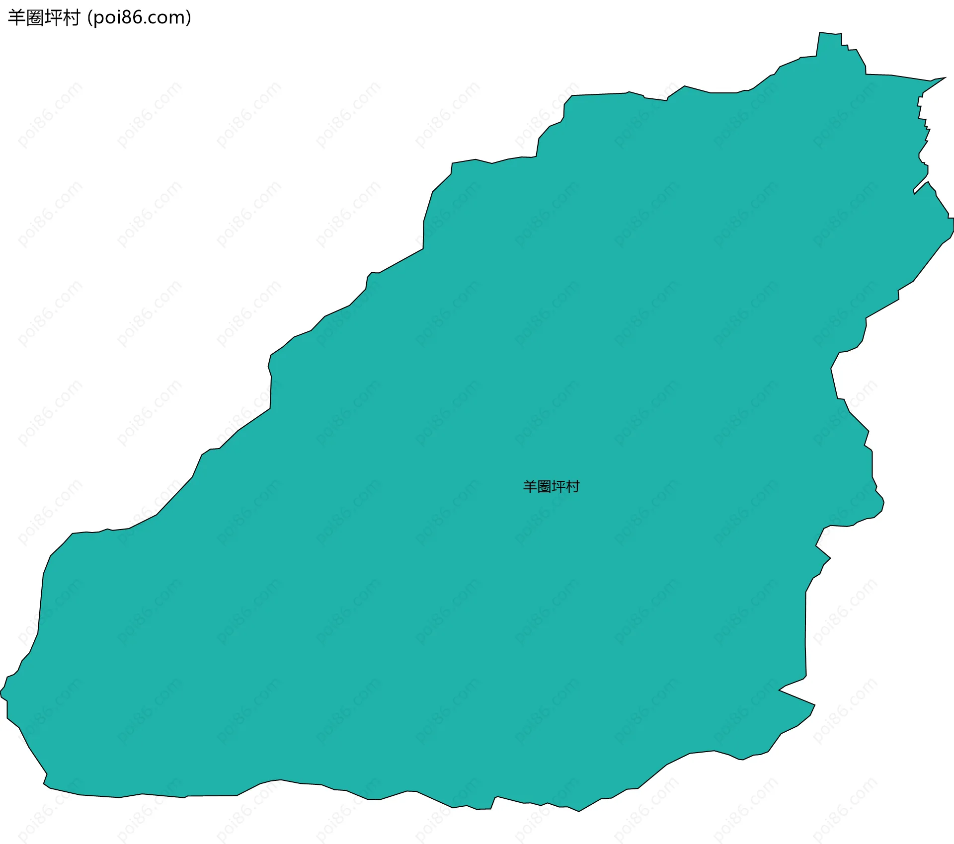 羊圈坪村边界地图