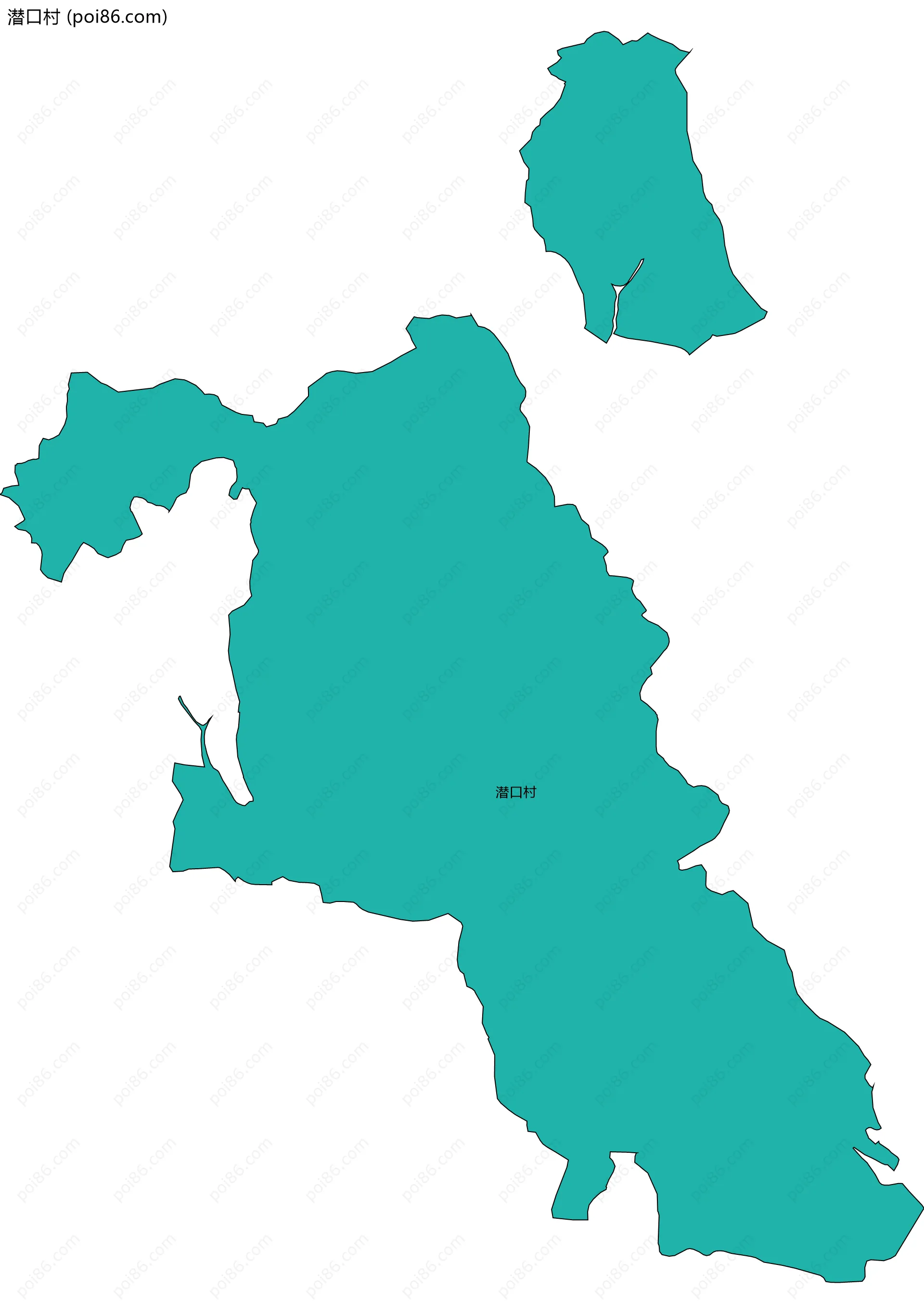 潜口村边界地图