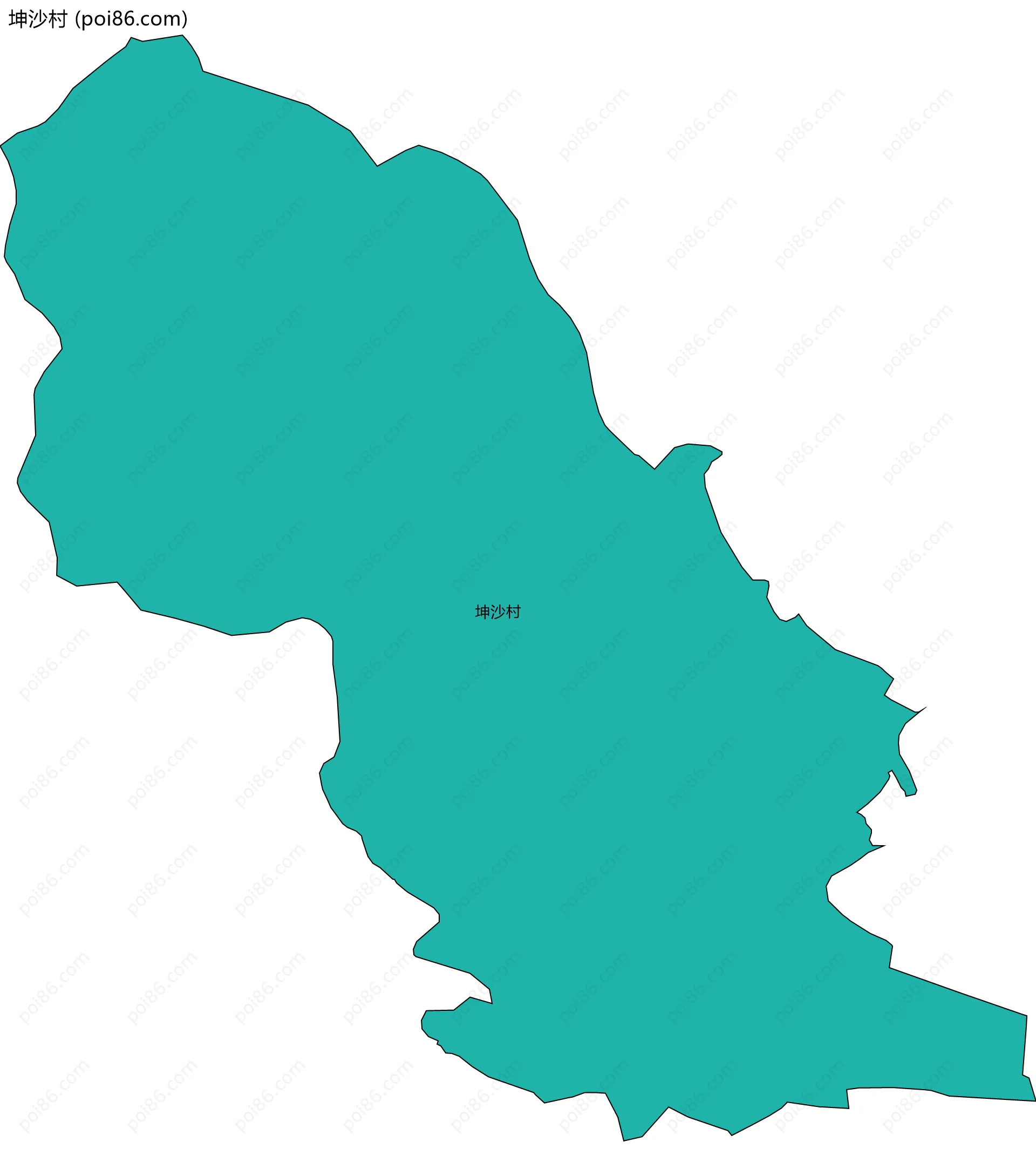 坤沙村边界地图