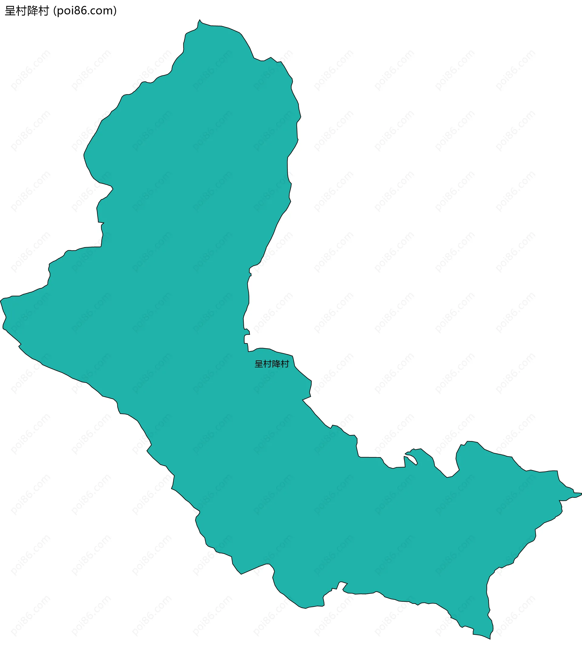 呈村降村边界地图