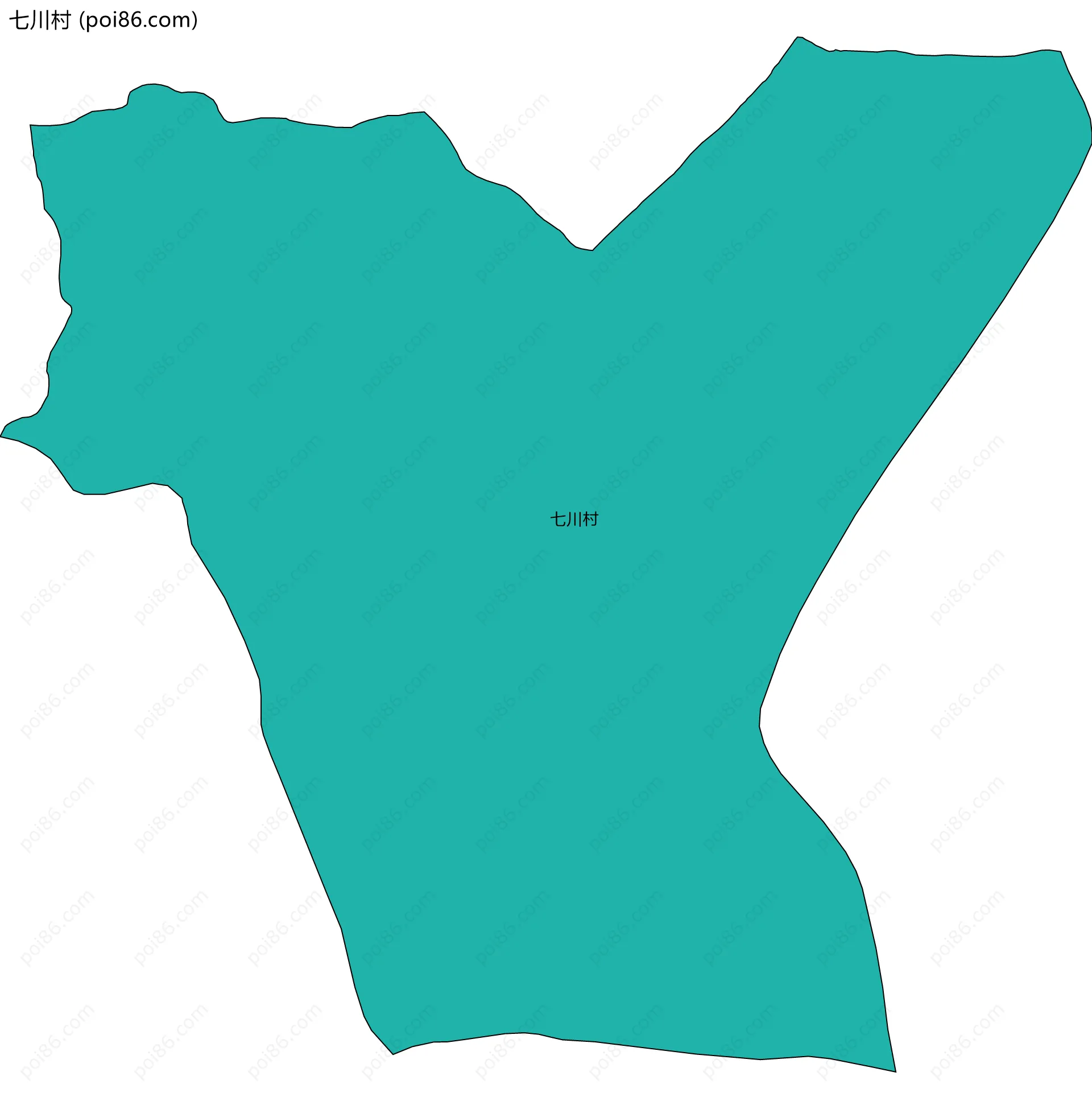 七川村边界地图