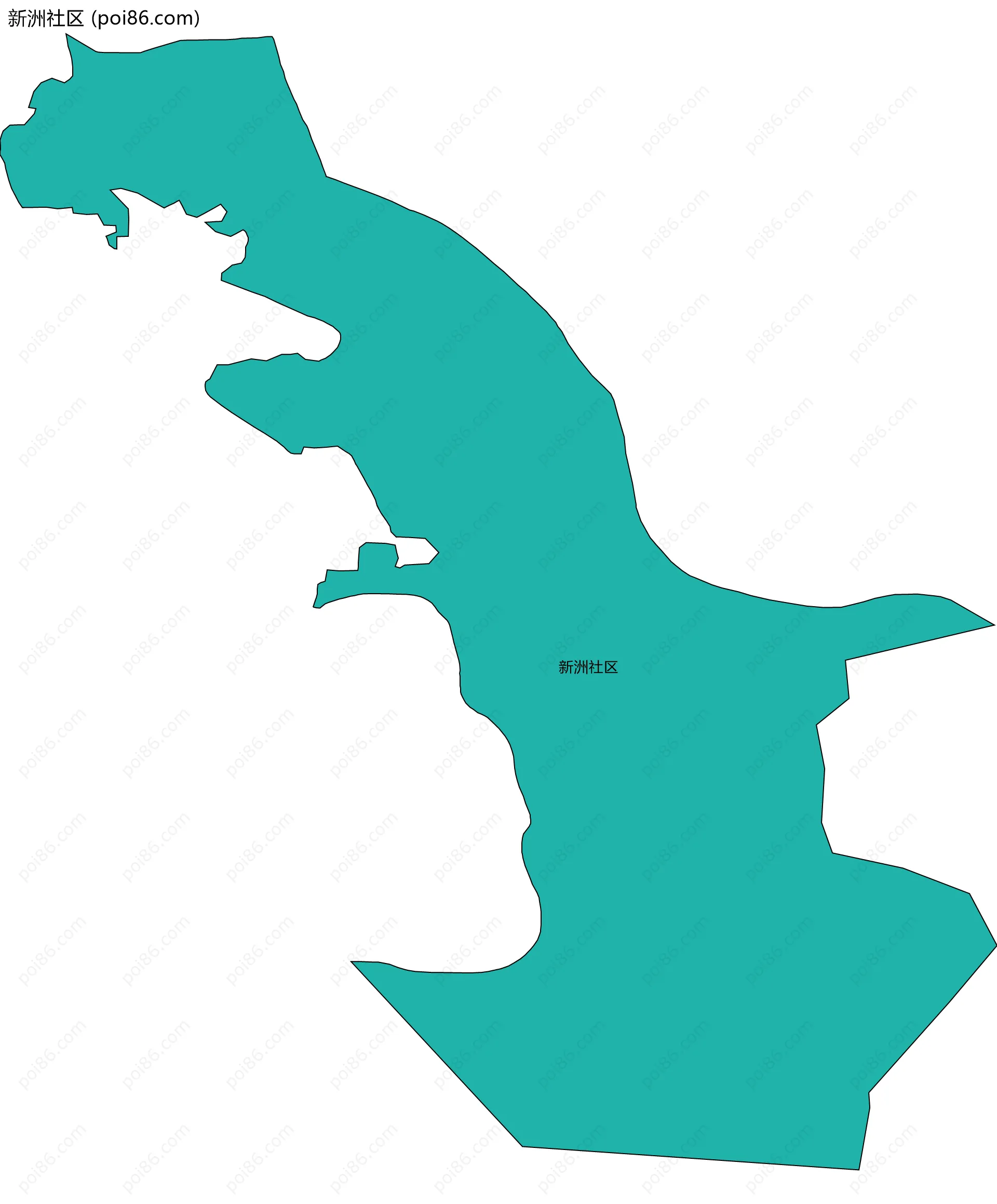 新洲社区边界地图