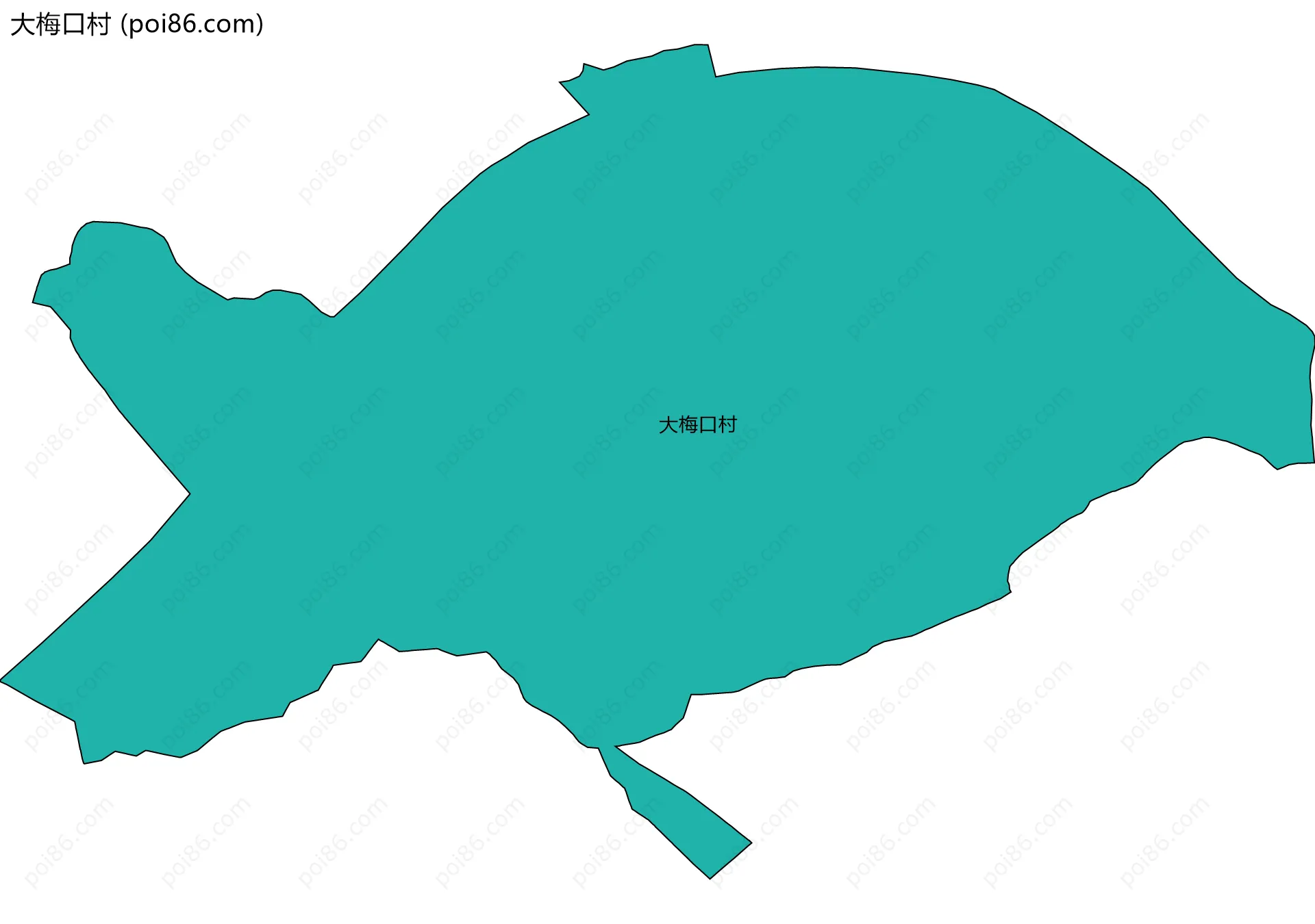 大梅口村边界地图