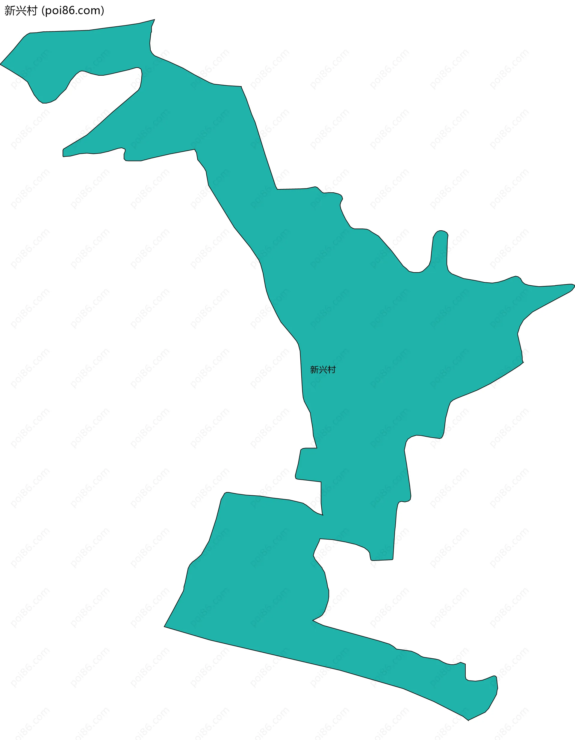 新兴村边界地图