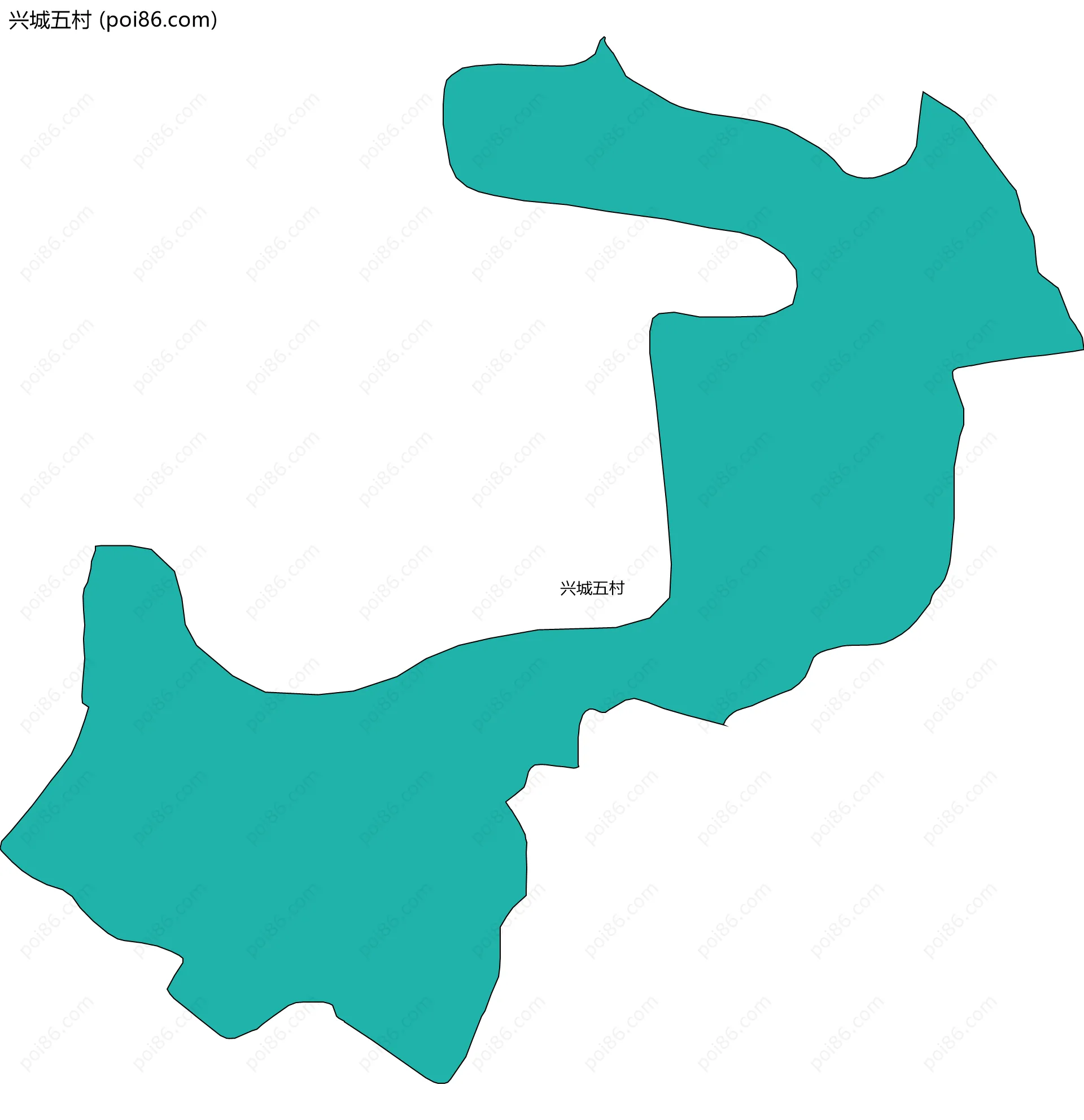 兴城五村边界地图