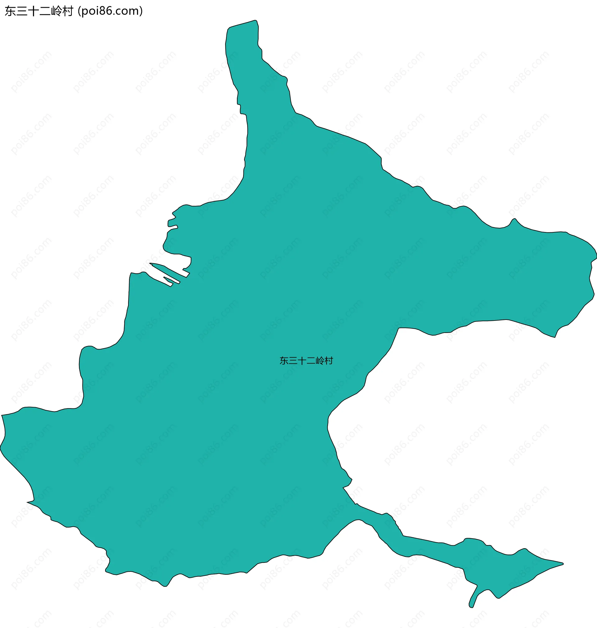 东三十二岭村边界地图