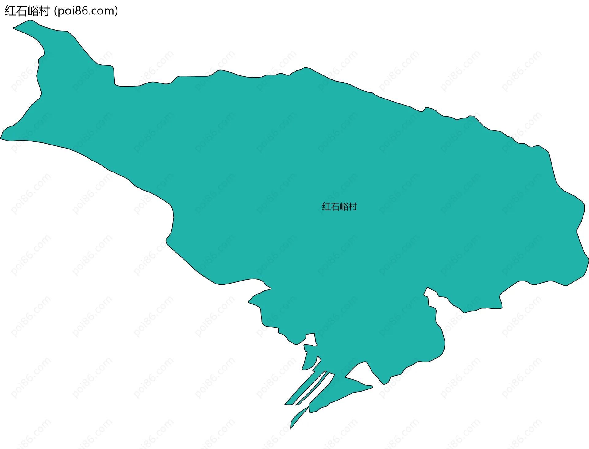 红石峪村边界地图