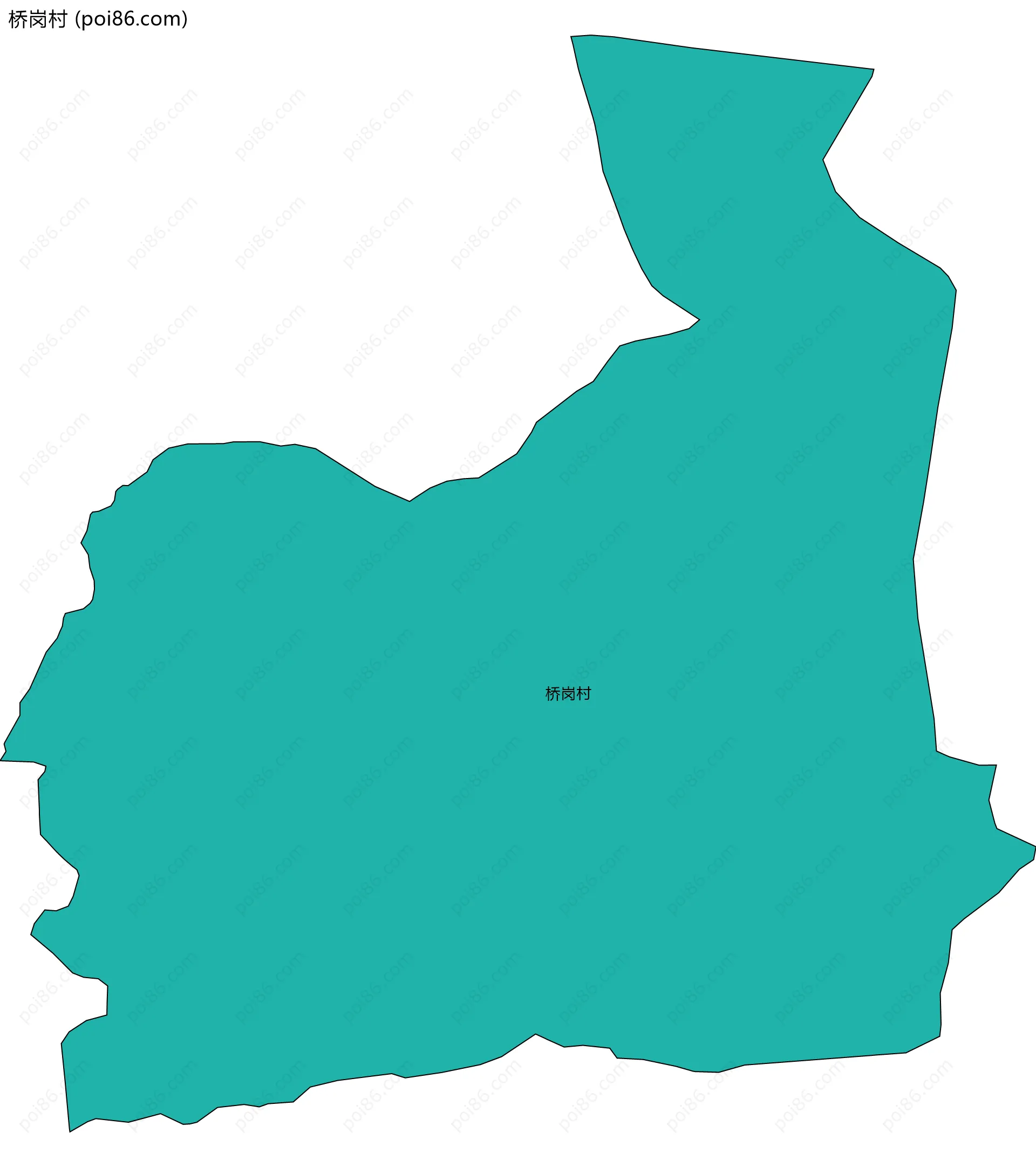 桥岗村边界地图