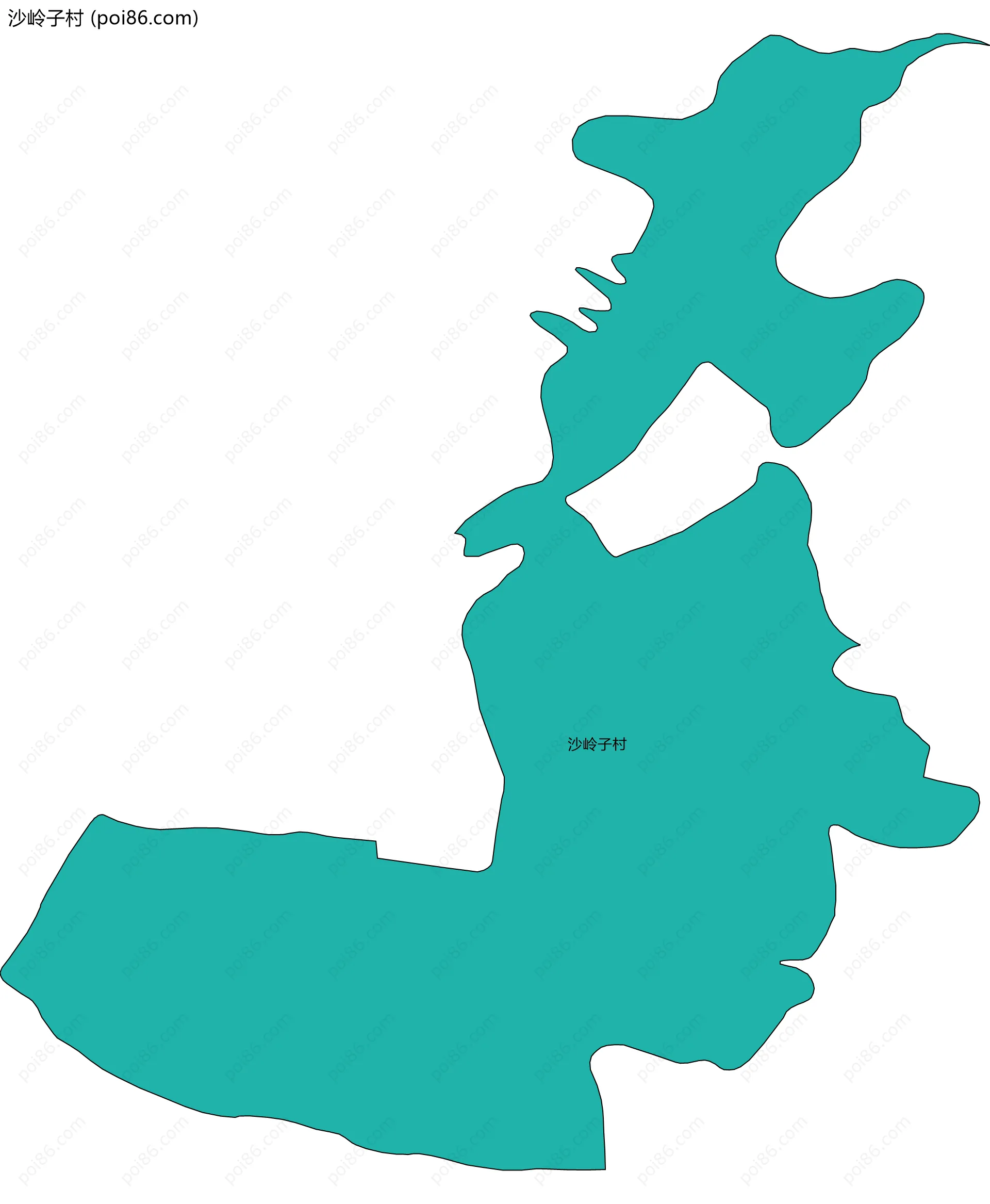 沙岭子村边界地图