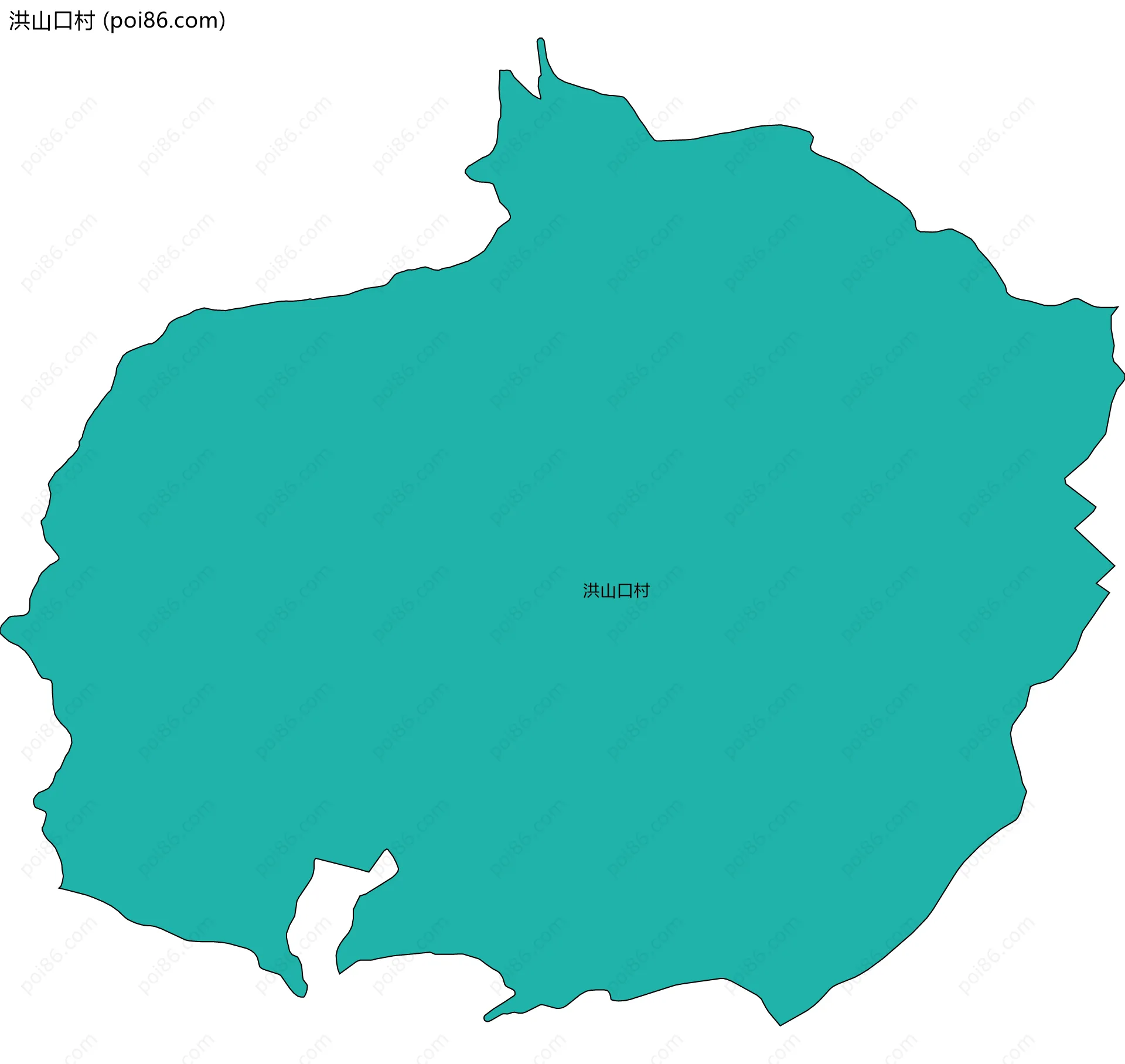 洪山口村边界地图