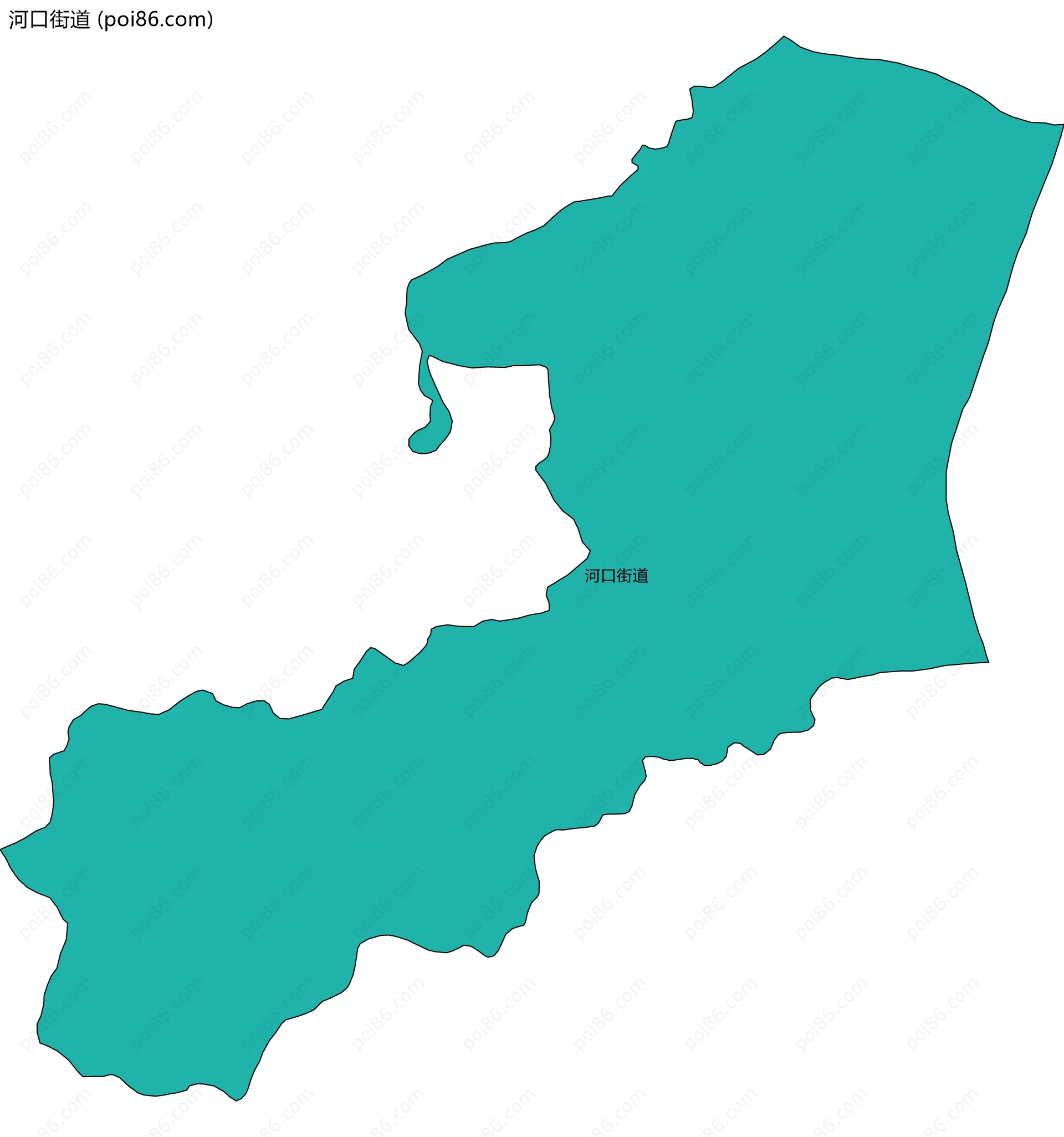 河口街道边界地图