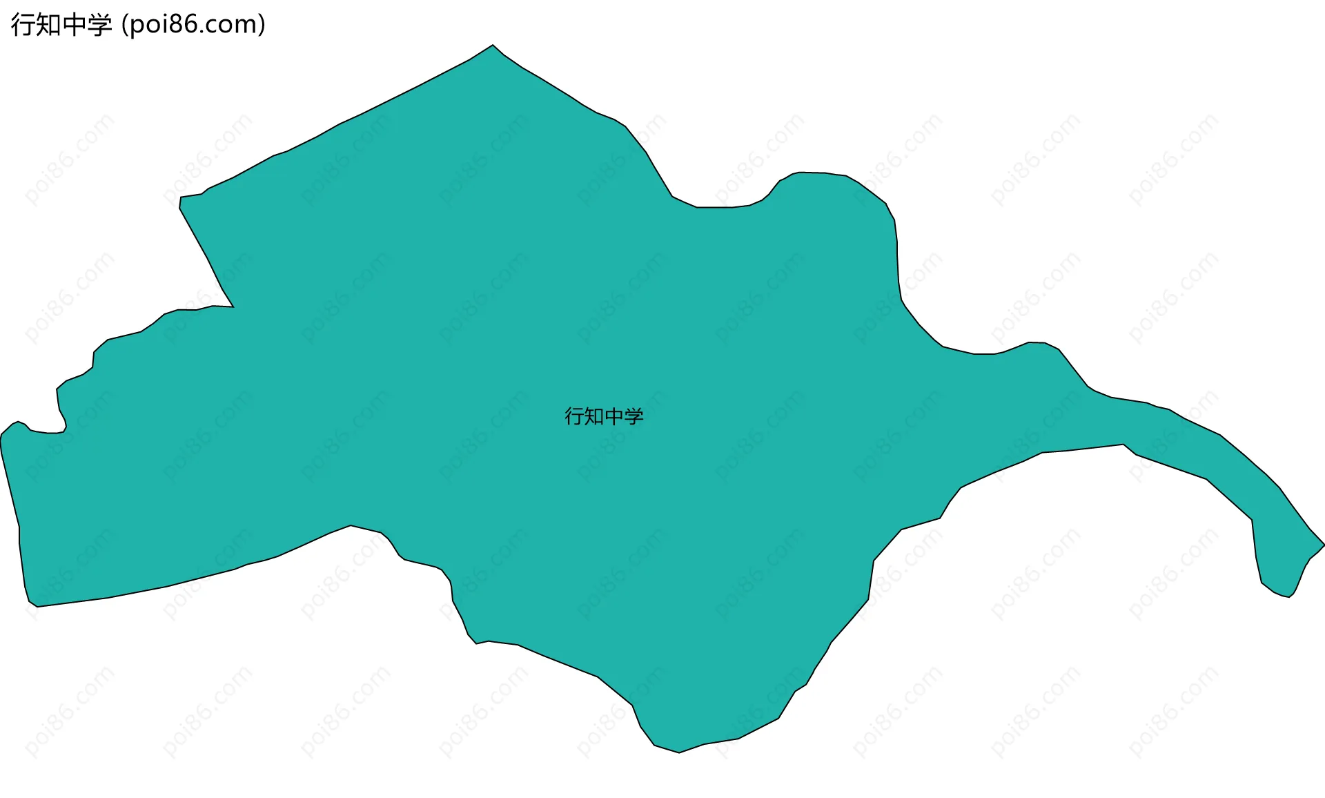 行知中学边界地图(五级行政区划)