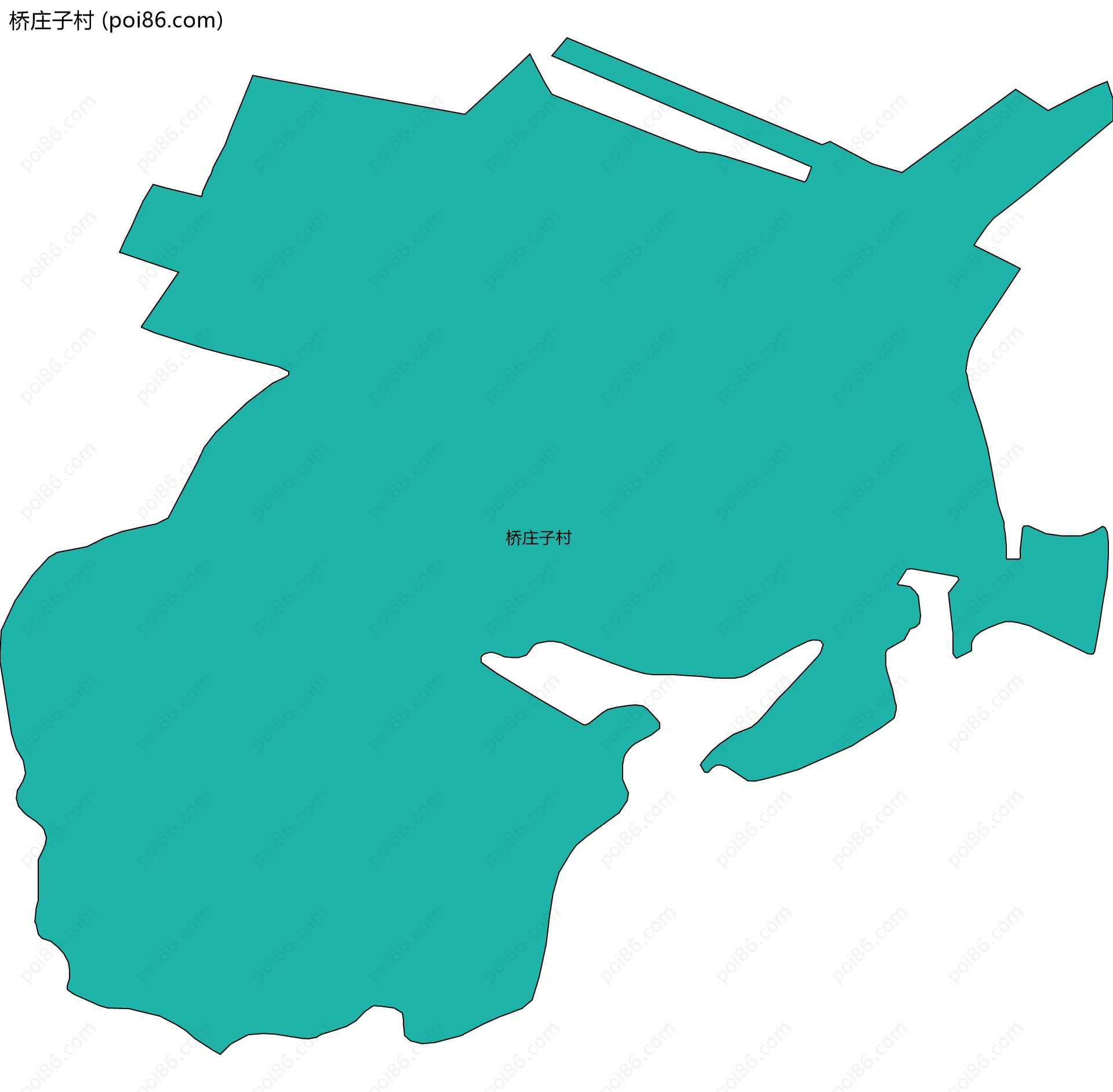 桥庄子村边界地图