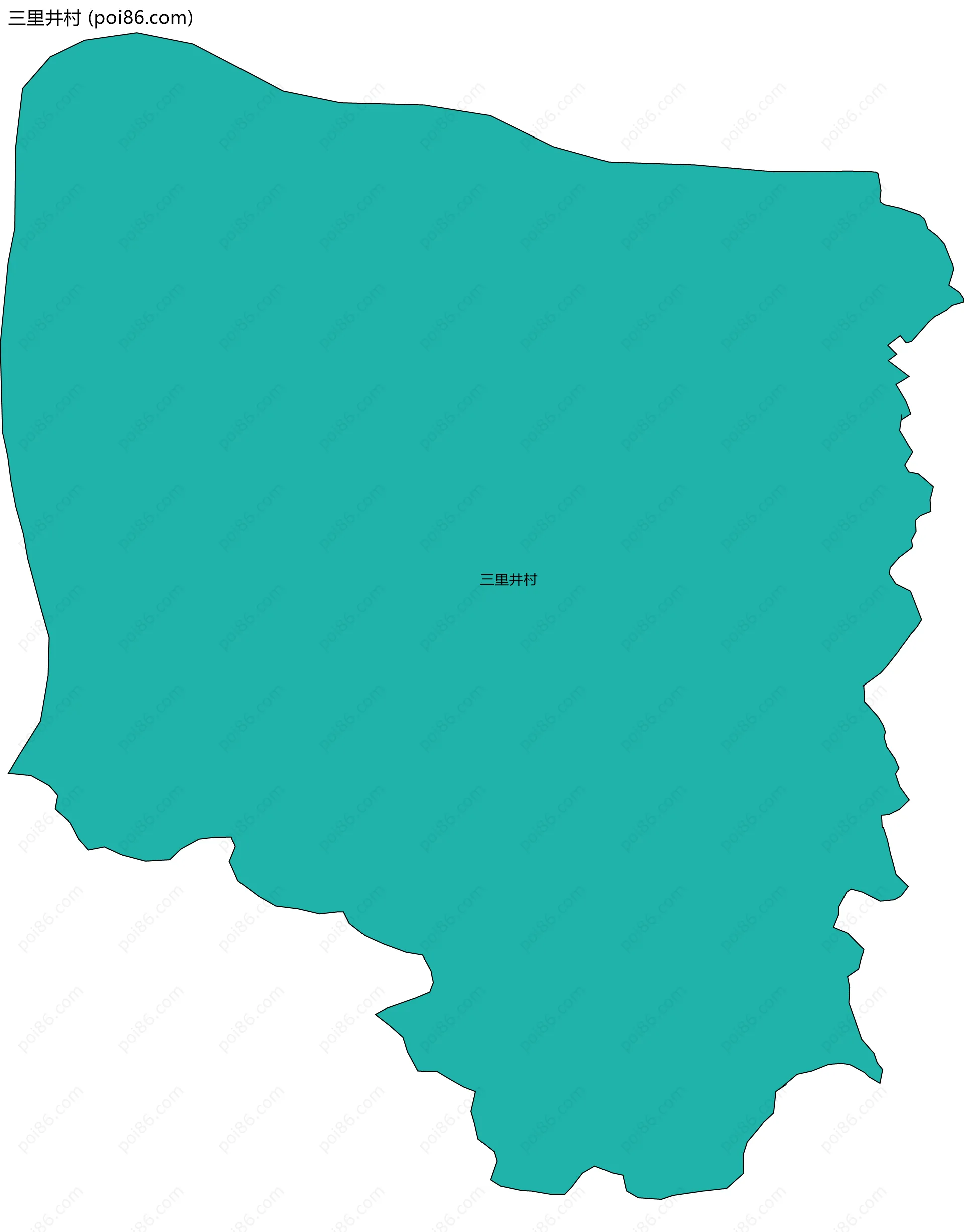 三里井村边界地图