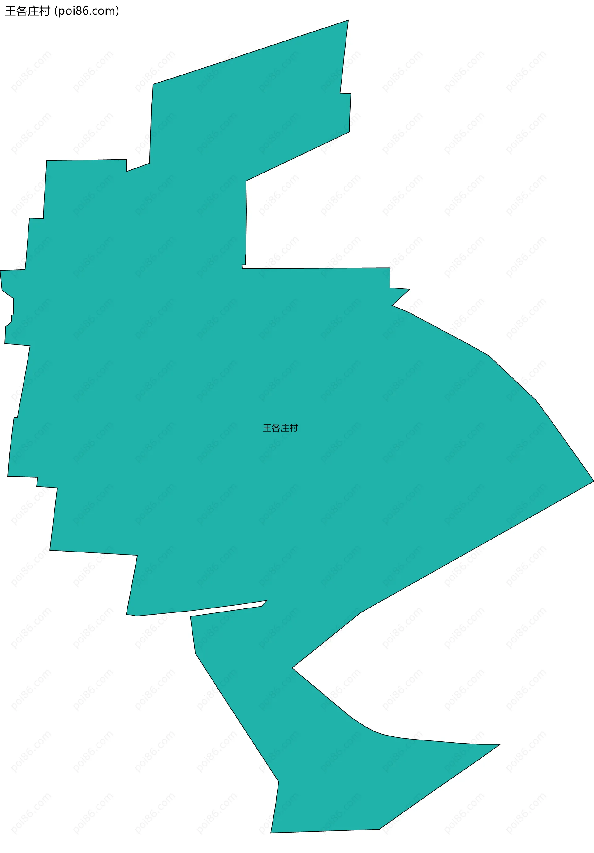王各庄村边界地图