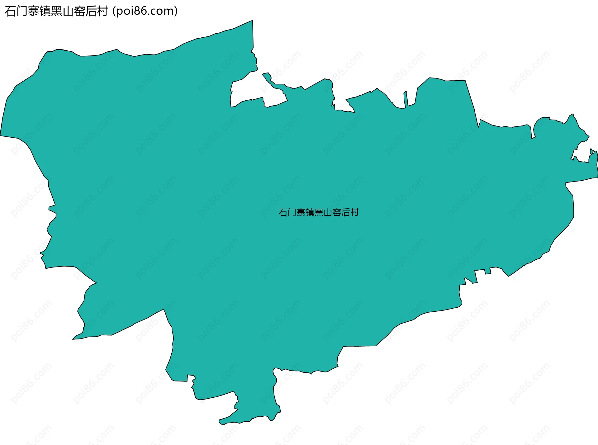 石门寨镇黑山窑后村边界地图