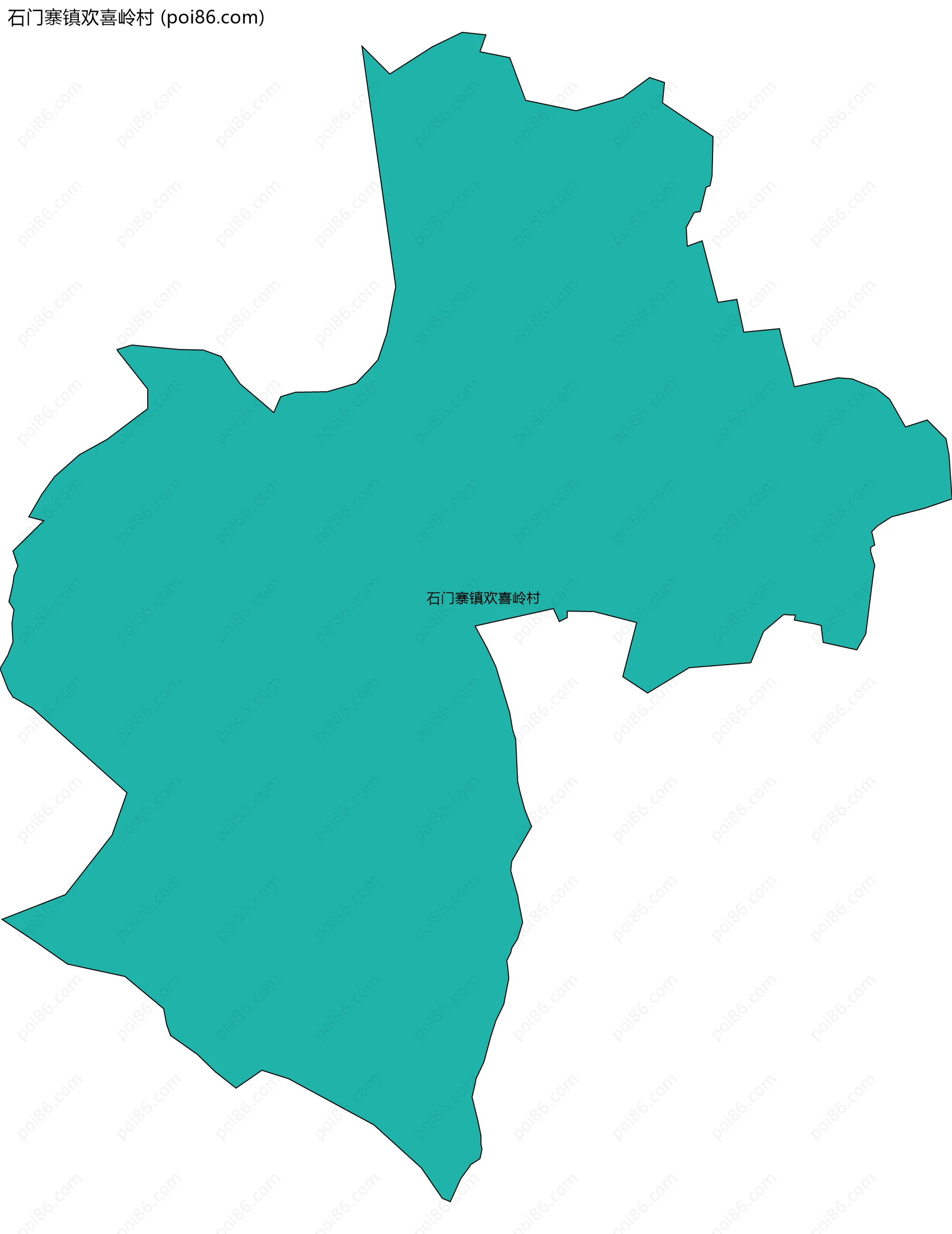 石门寨镇欢喜岭村边界地图