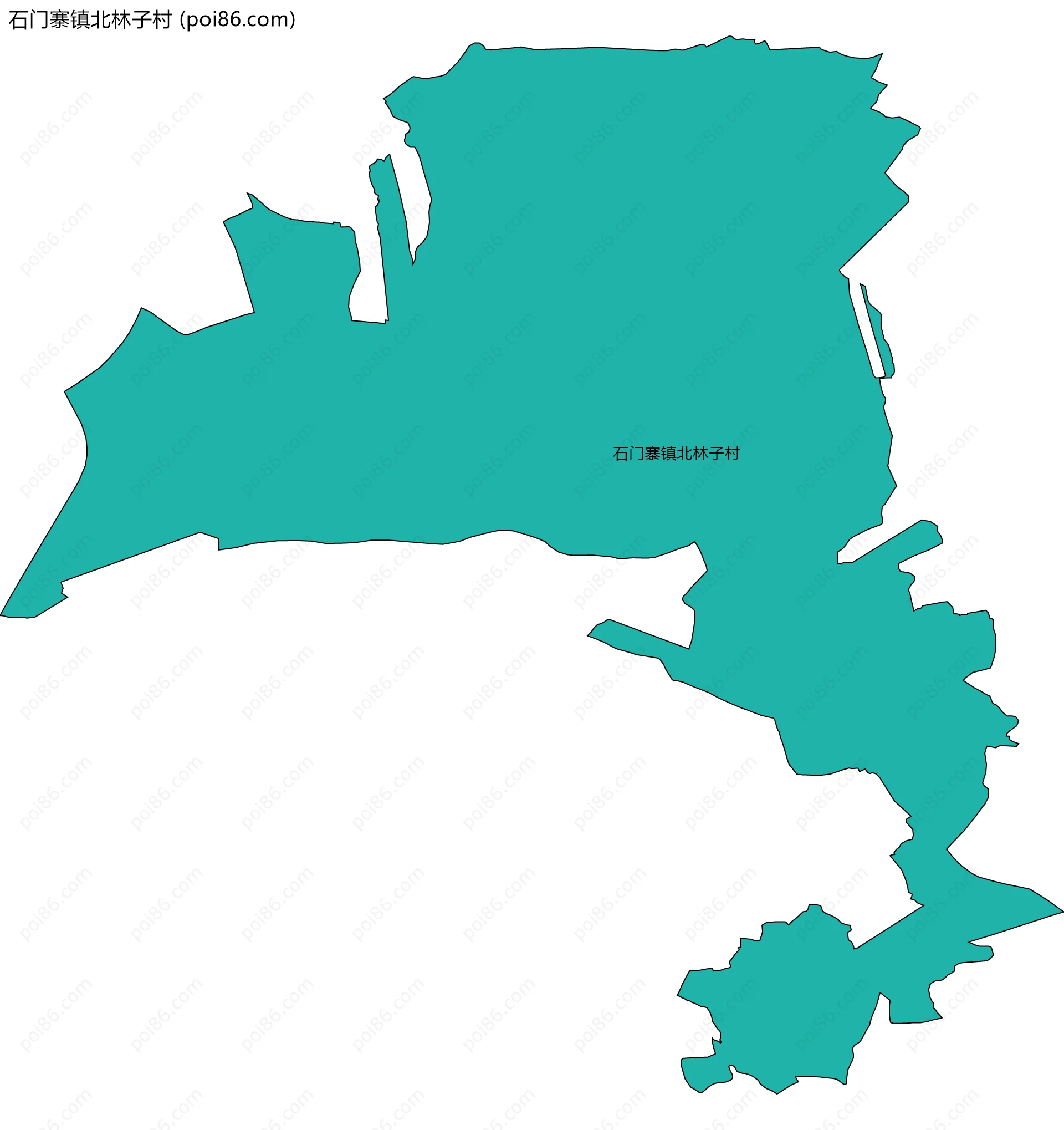 石门寨镇北林子村边界地图