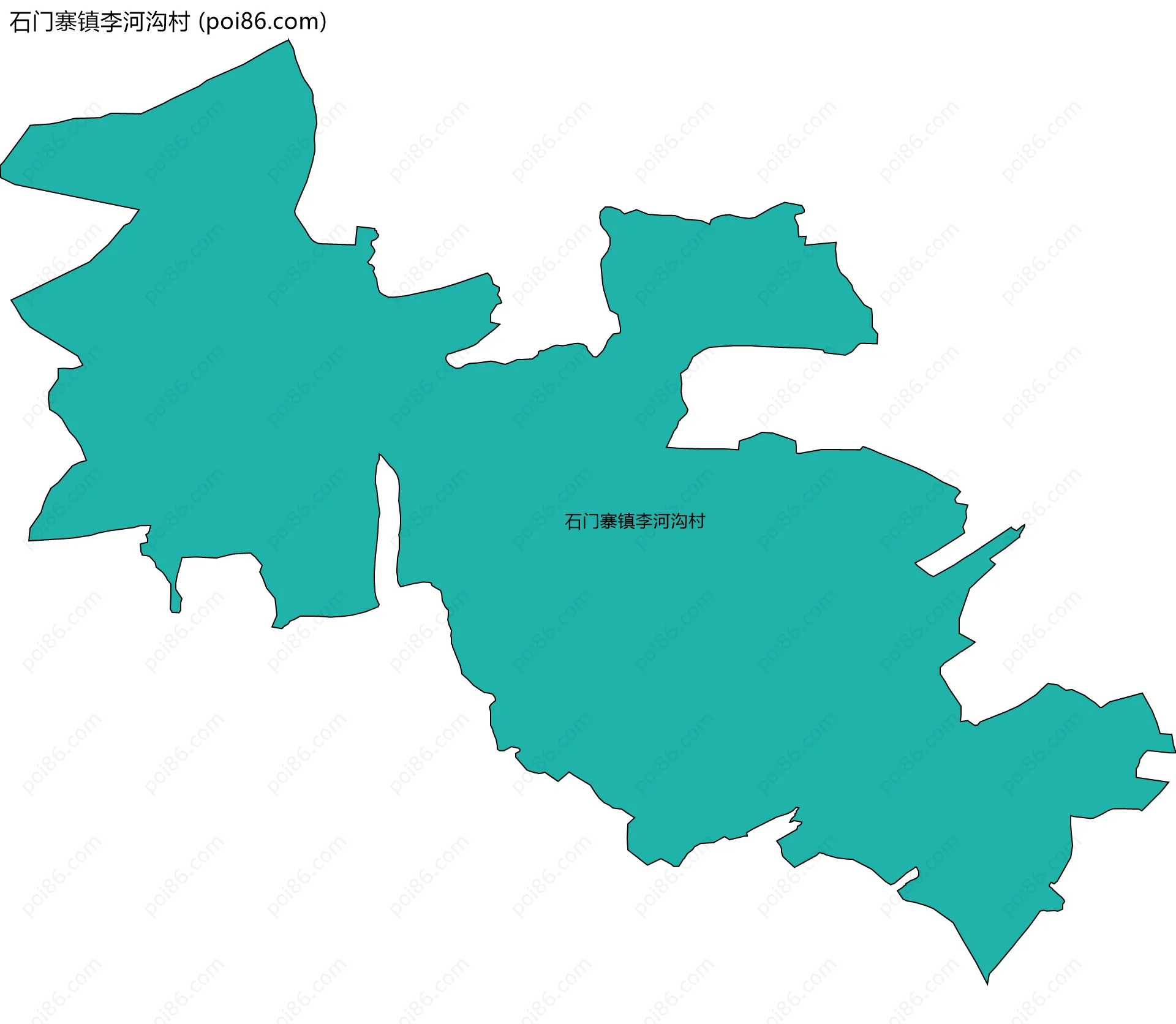 石门寨镇李河沟村边界地图