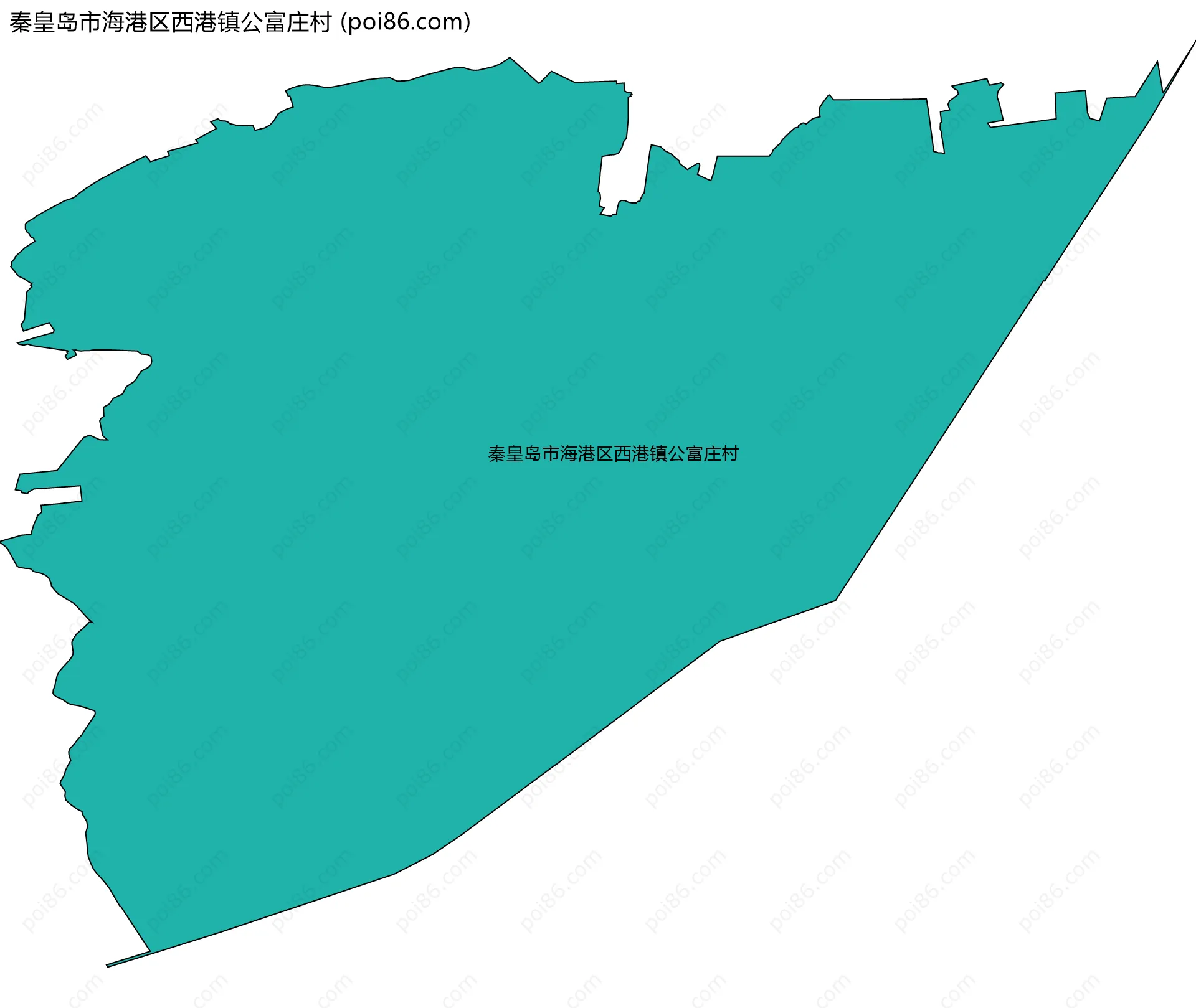 秦皇岛市海港区西港镇公富庄村边界地图