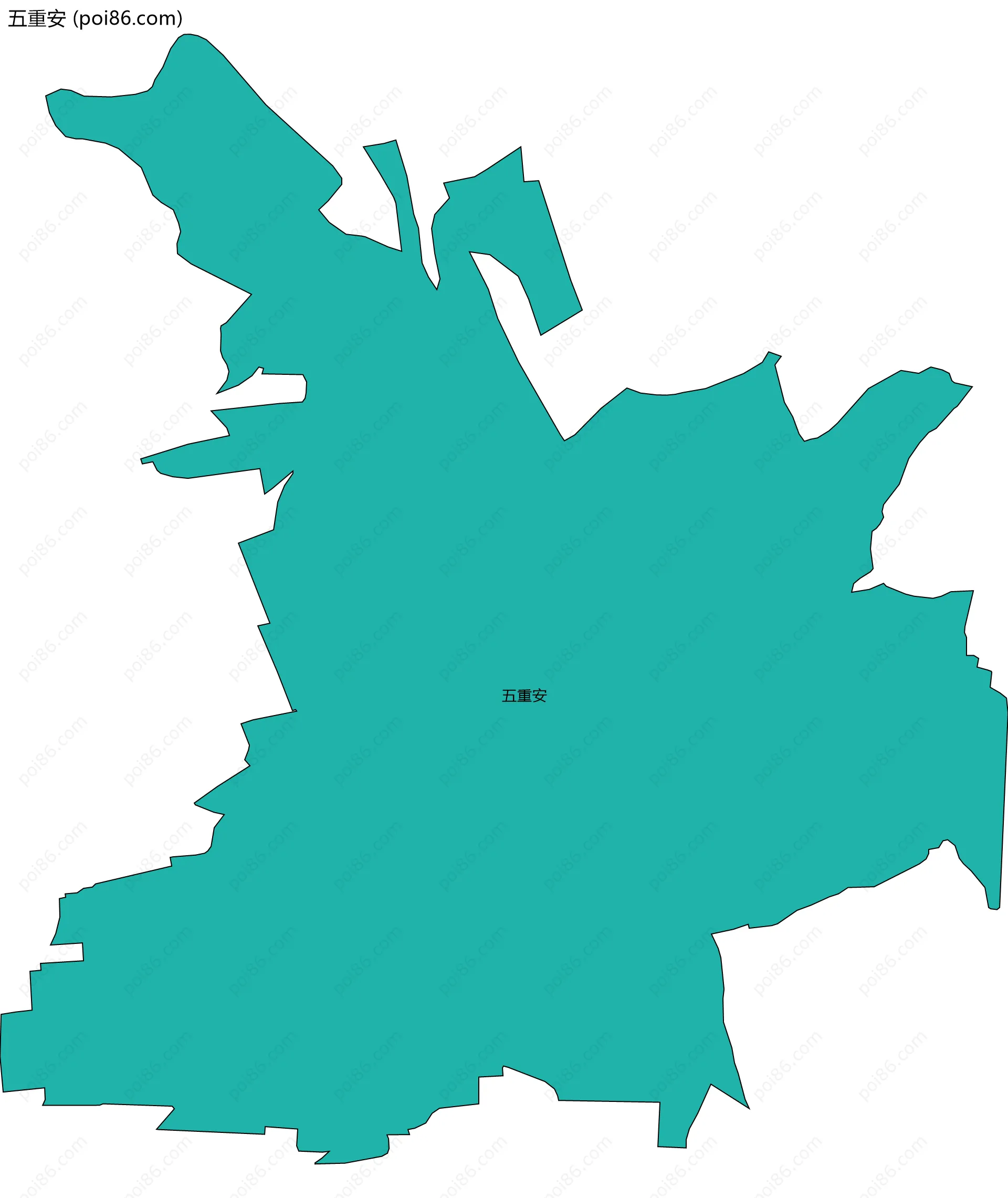 五重安边界地图