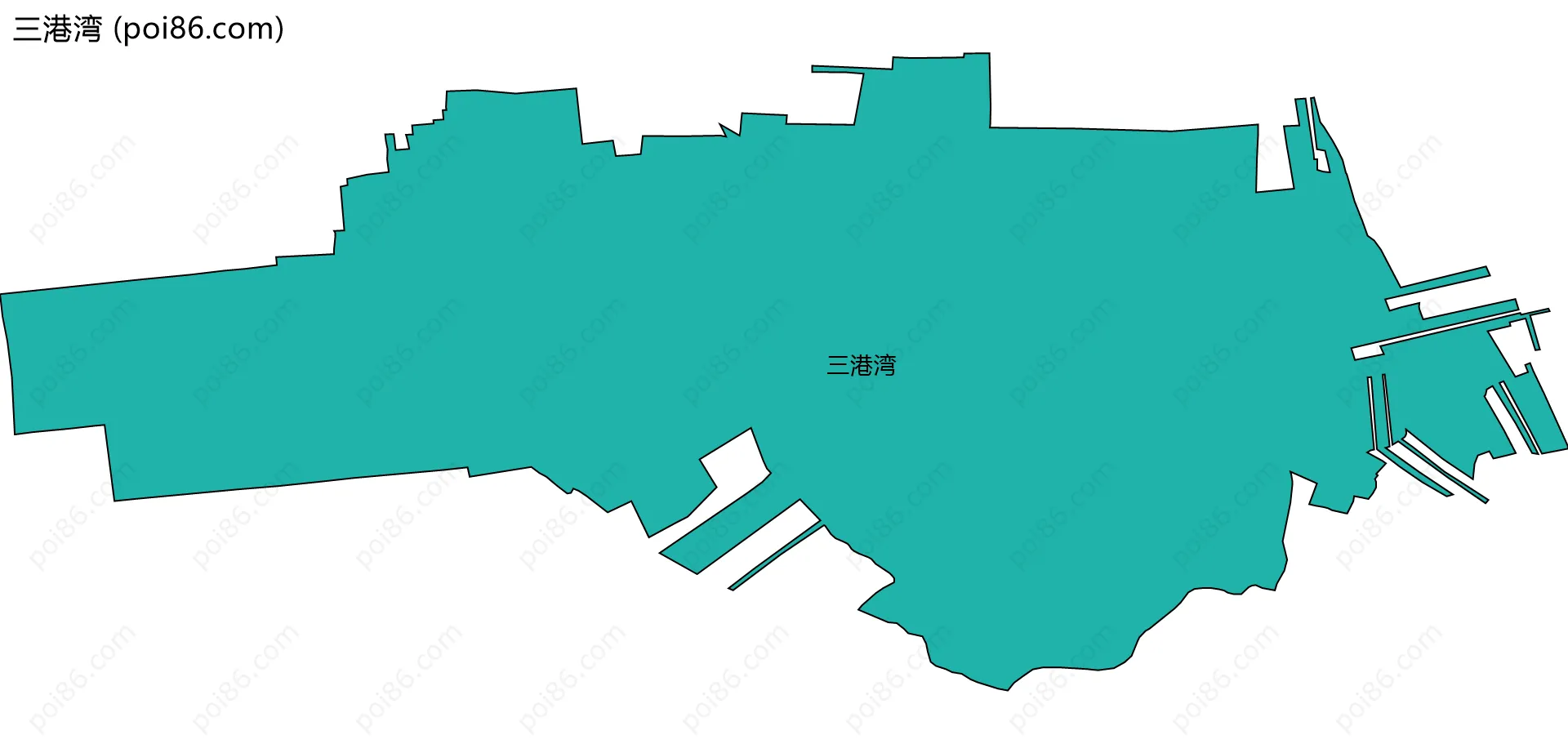 三港湾边界地图