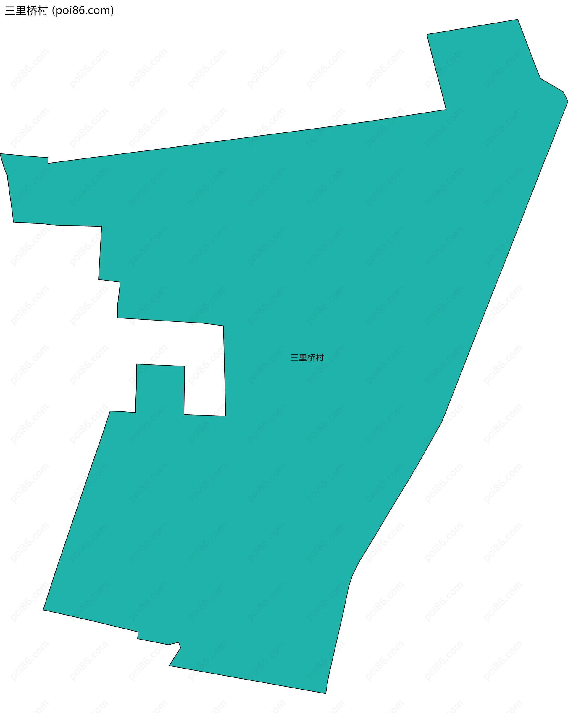 三里桥村边界地图