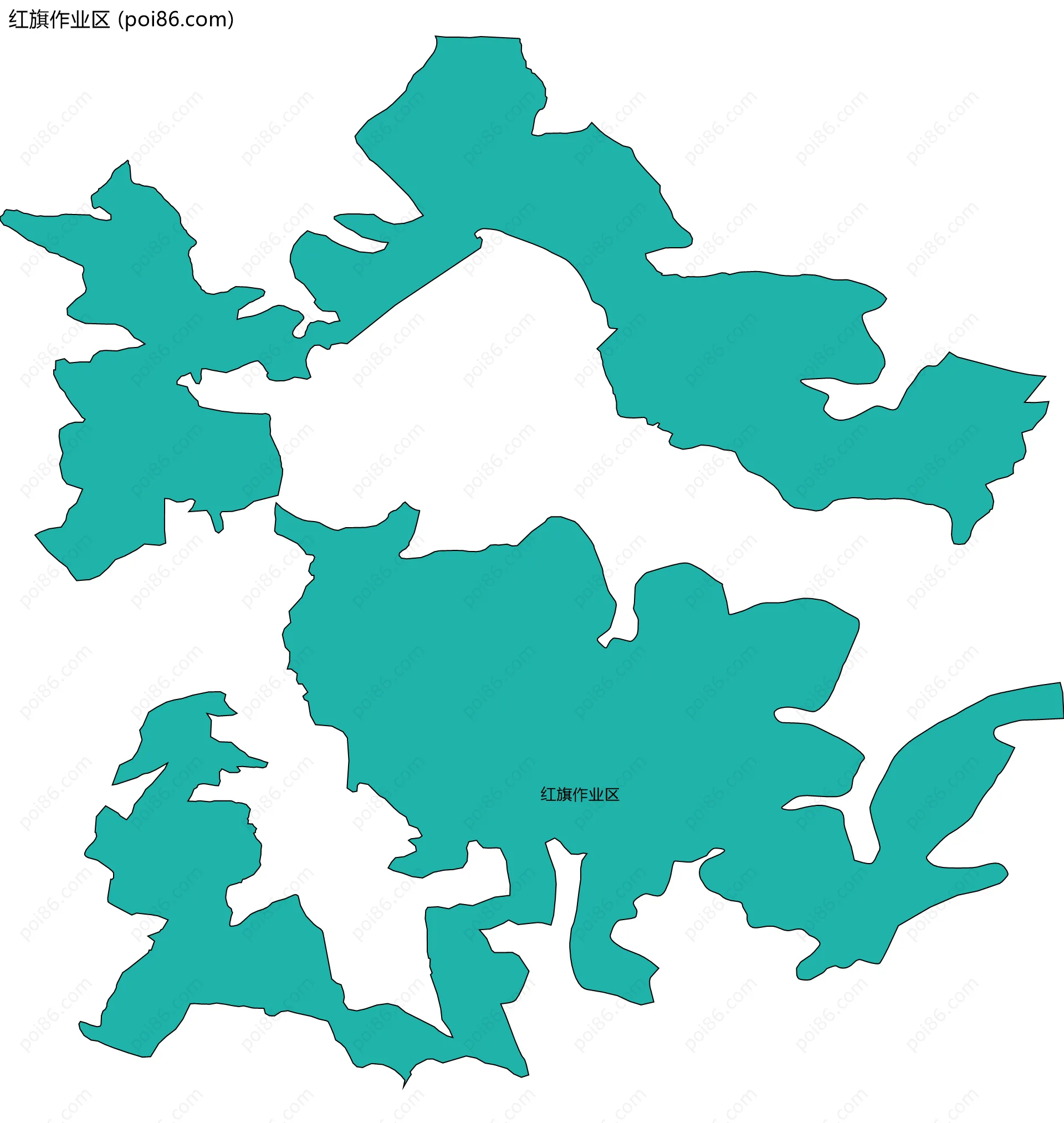 红旗作业区边界地图