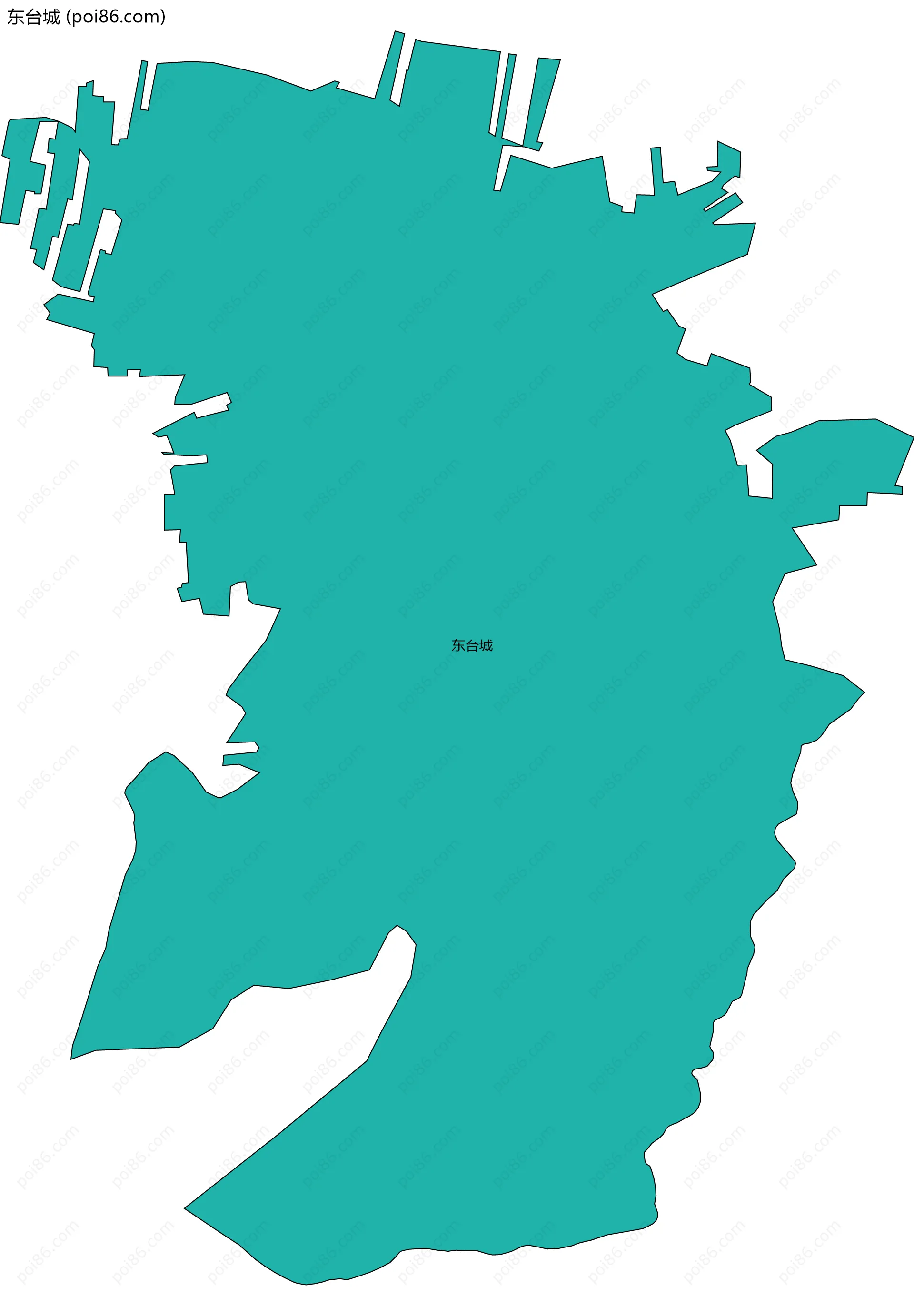 东台城边界地图