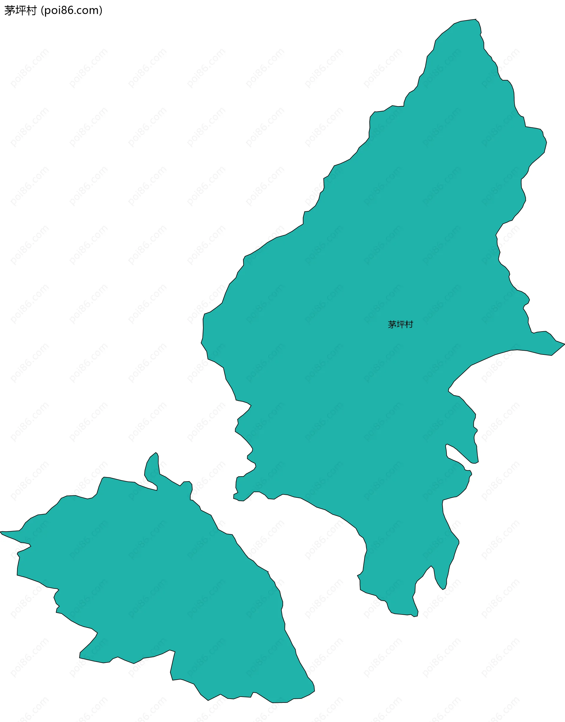 茅坪村边界地图