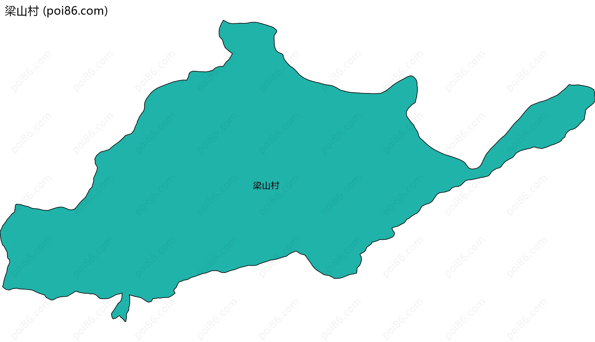 梁山村边界地图