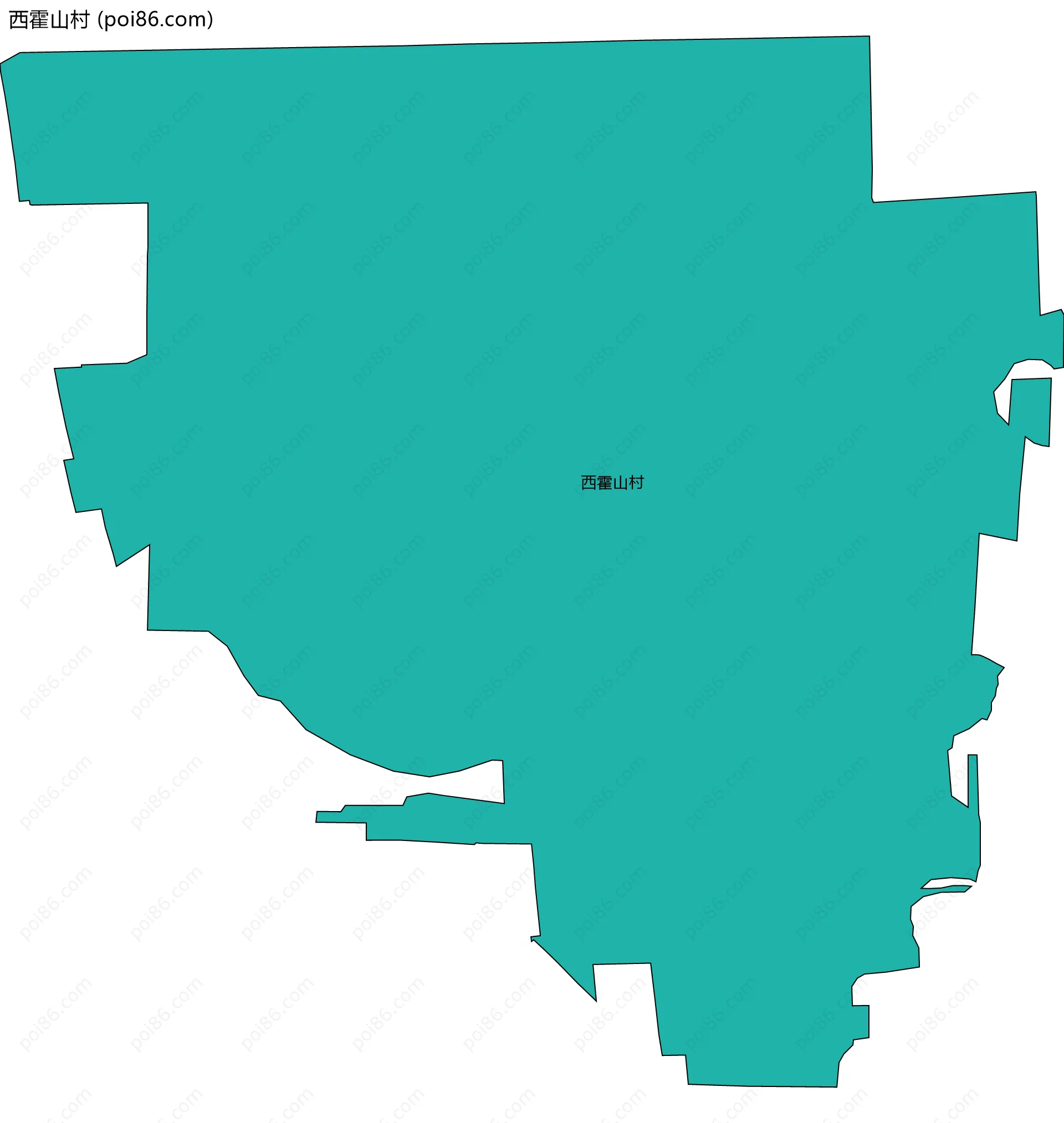 西霍山村边界地图