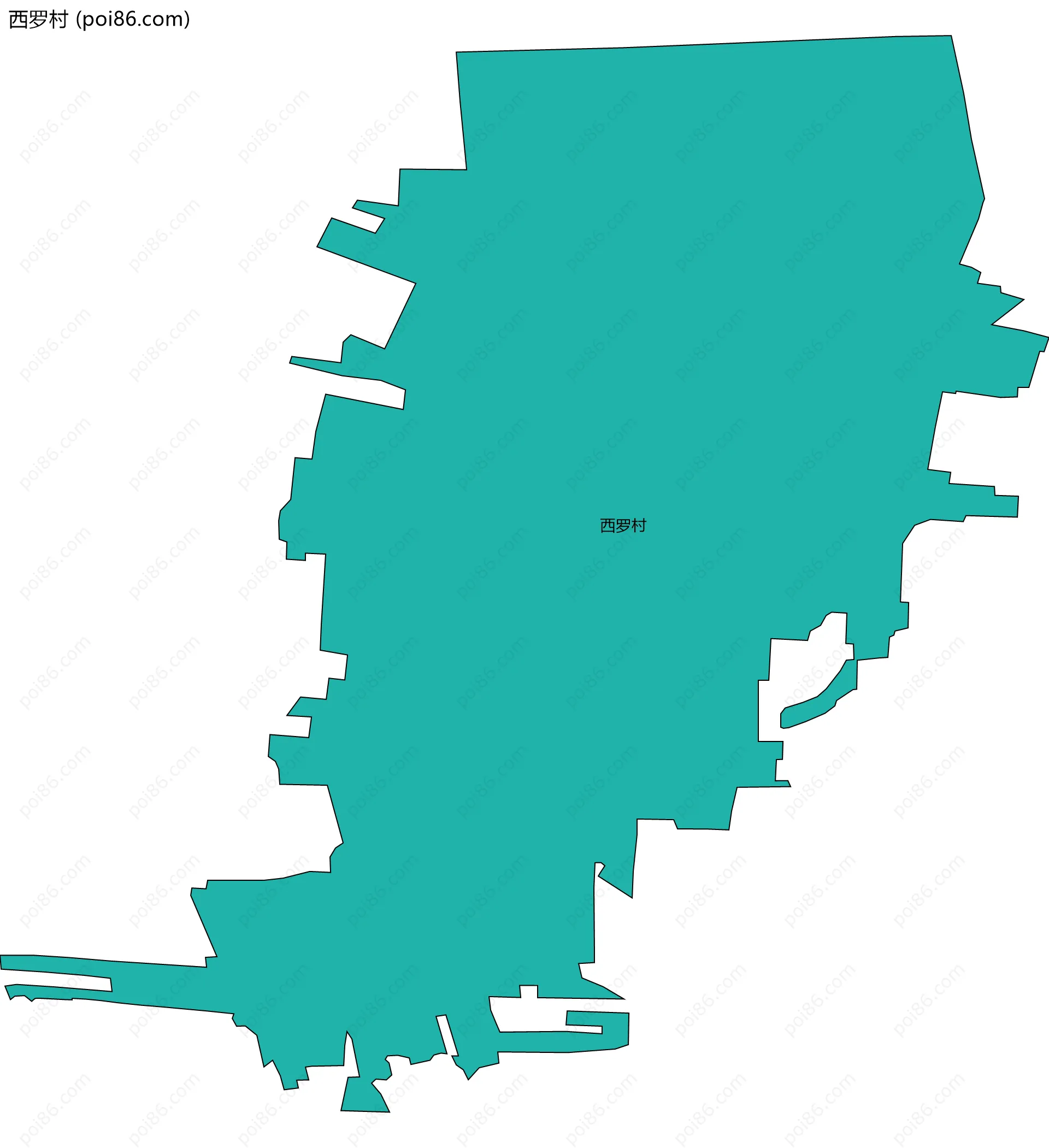 西罗村边界地图
