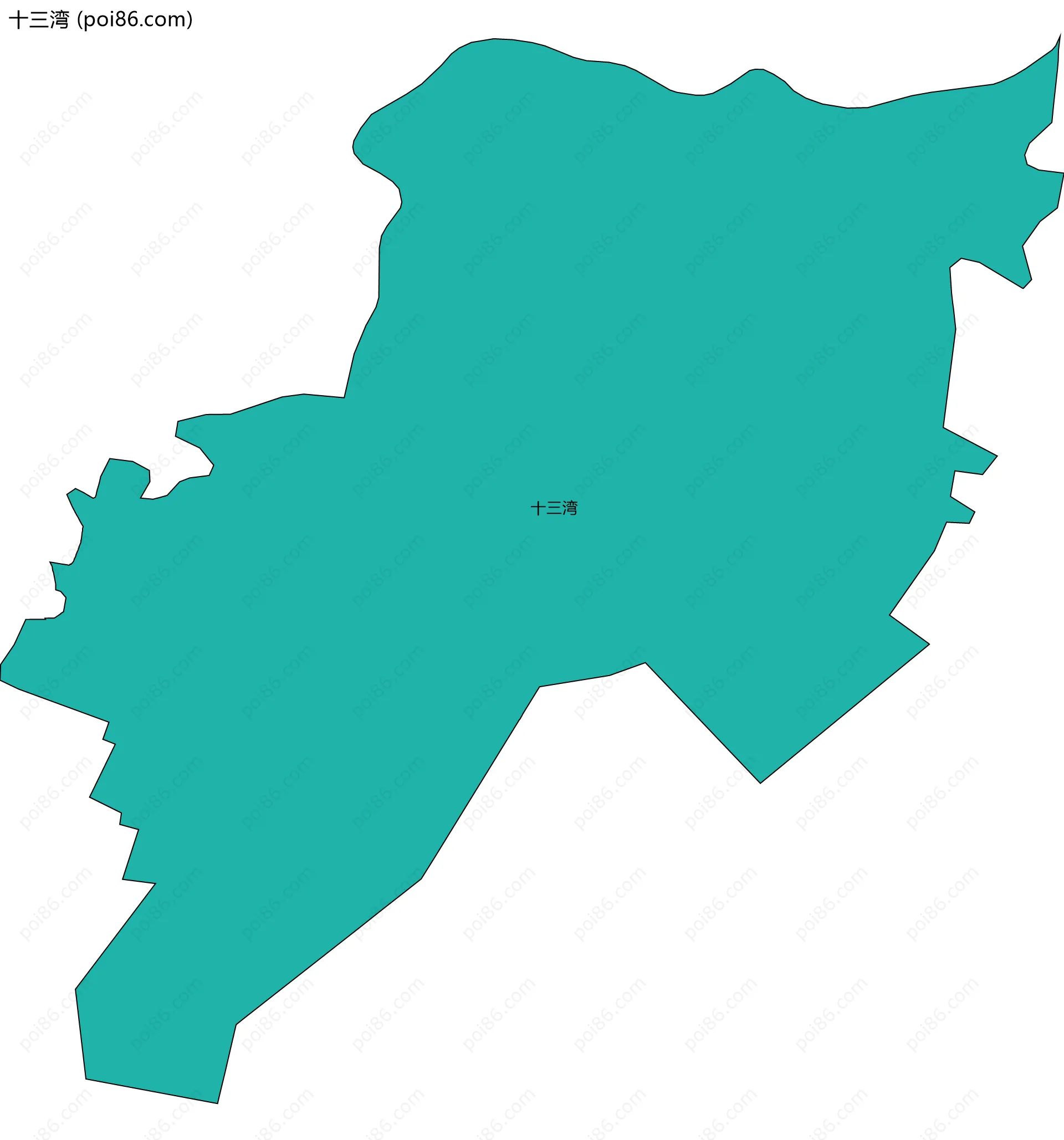 十三湾边界地图
