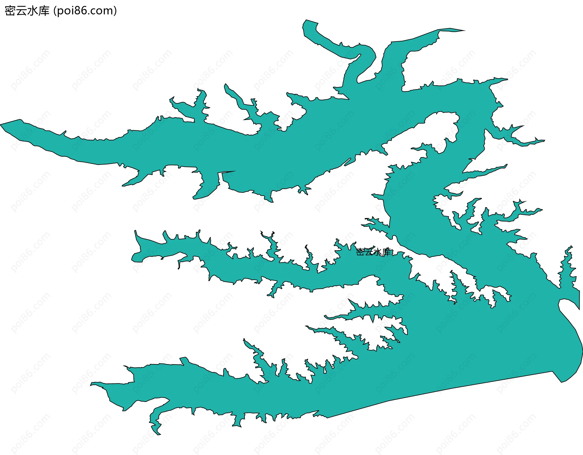 密云水库边界地图