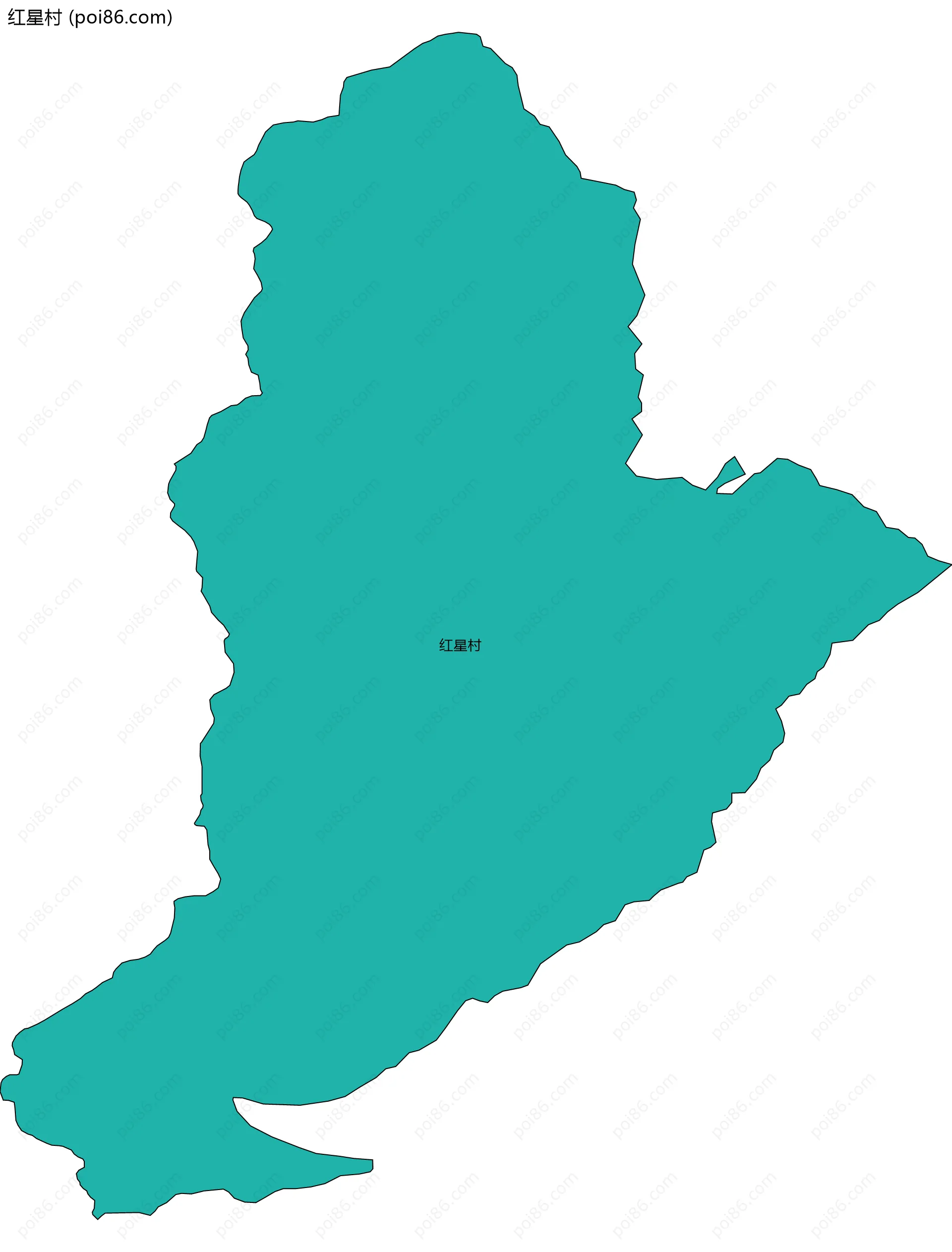 红星村边界地图