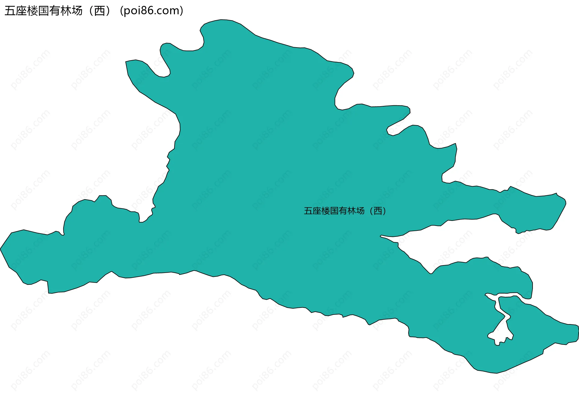五座楼国有林场（西）边界地图