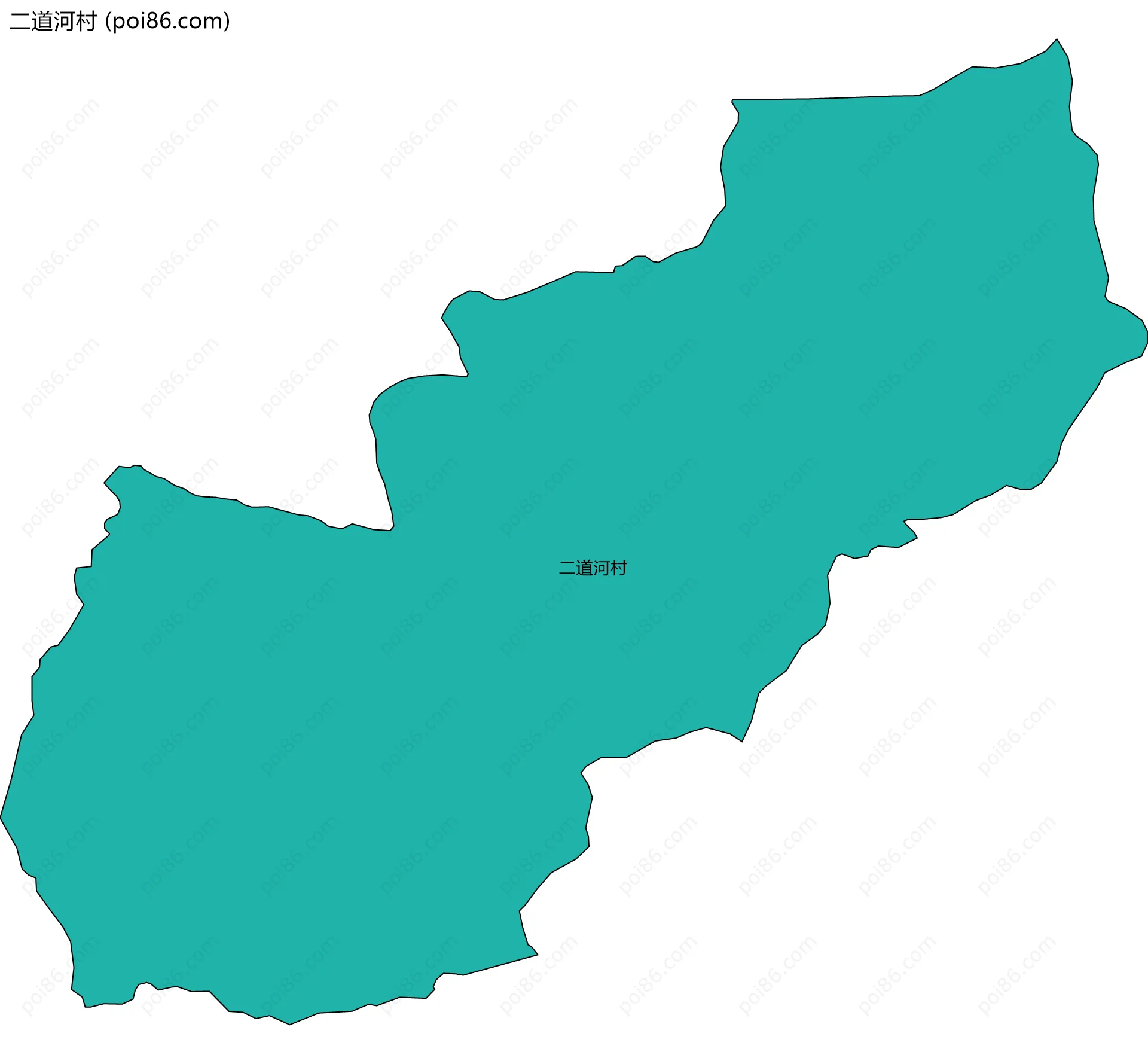 二道河村边界地图