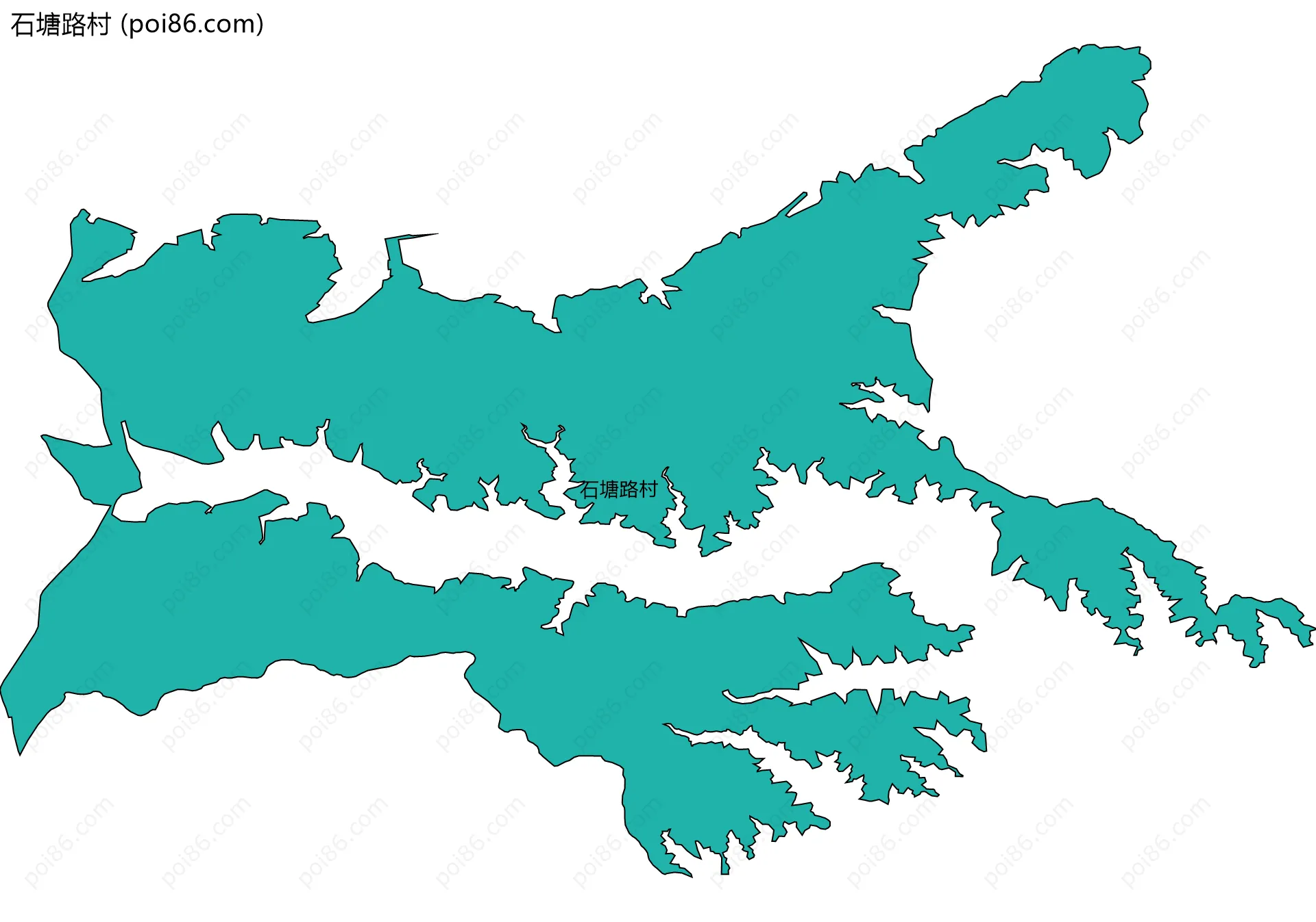 石塘路村边界地图