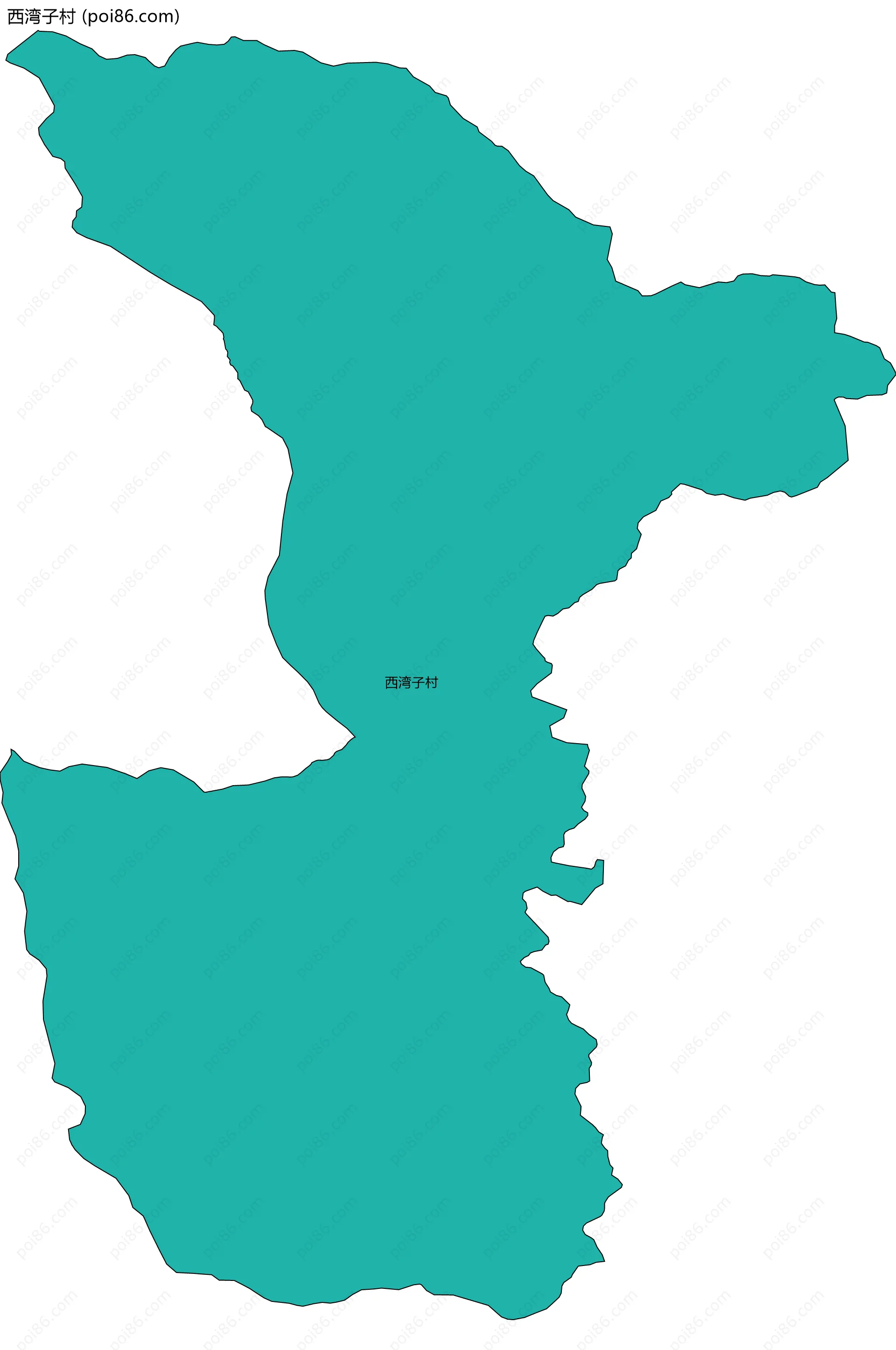 西湾子村边界地图