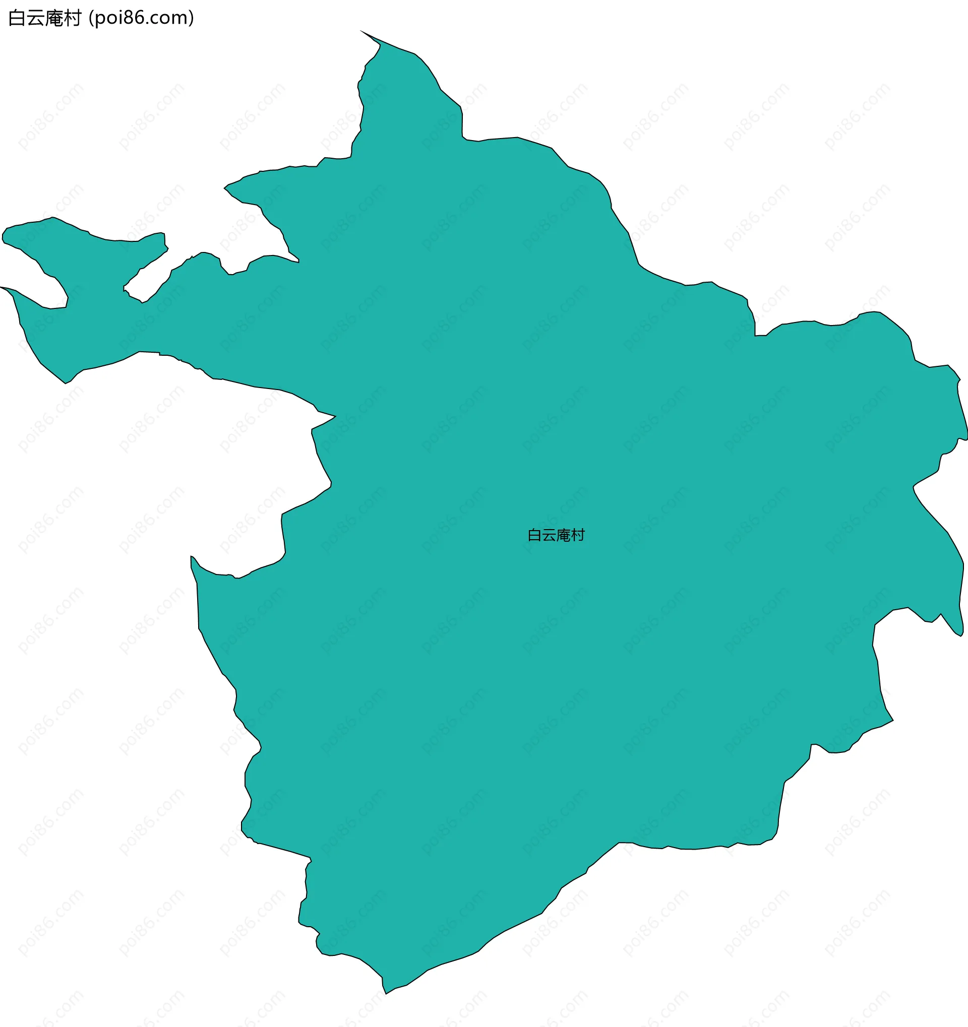 白云庵村边界地图