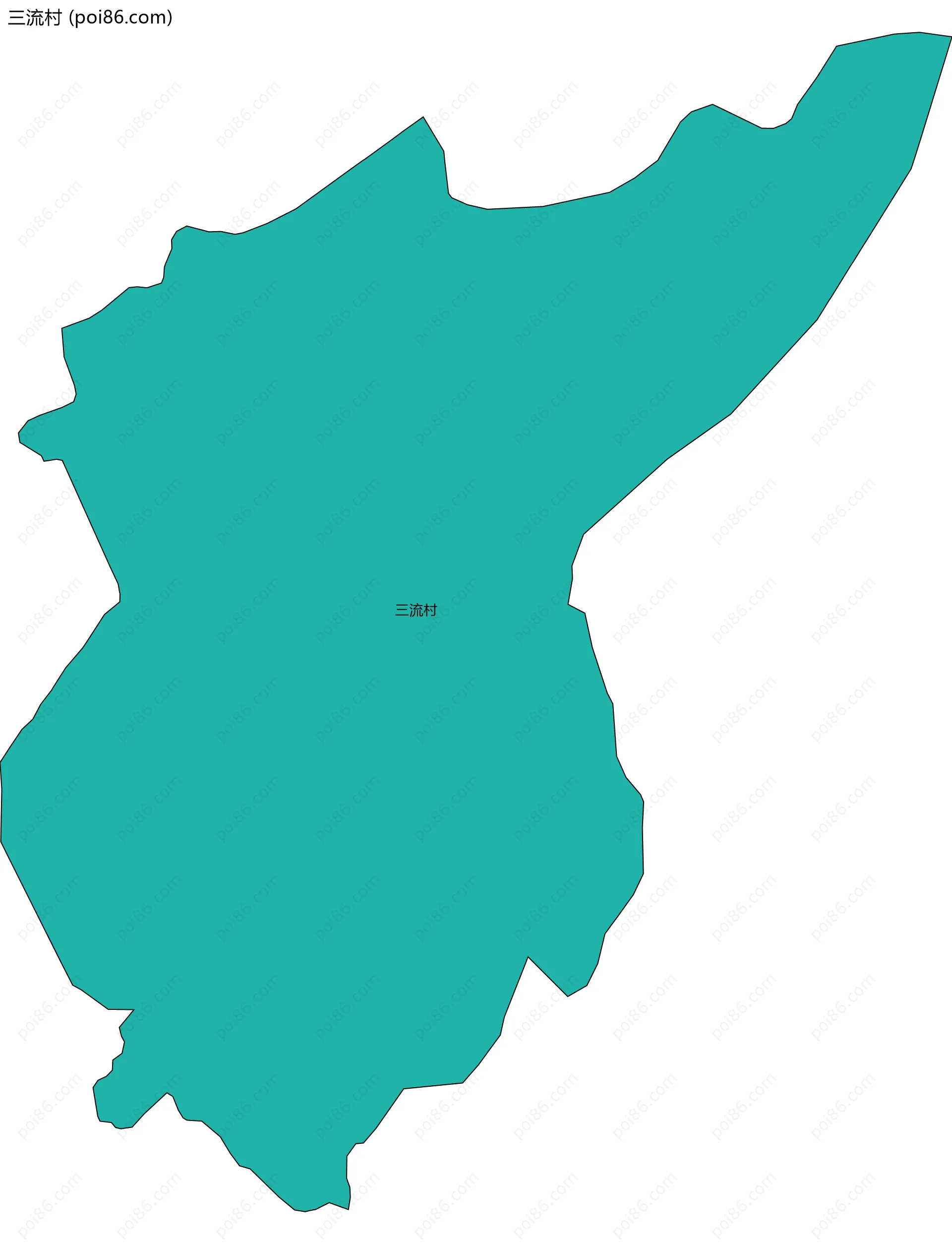三流村边界地图