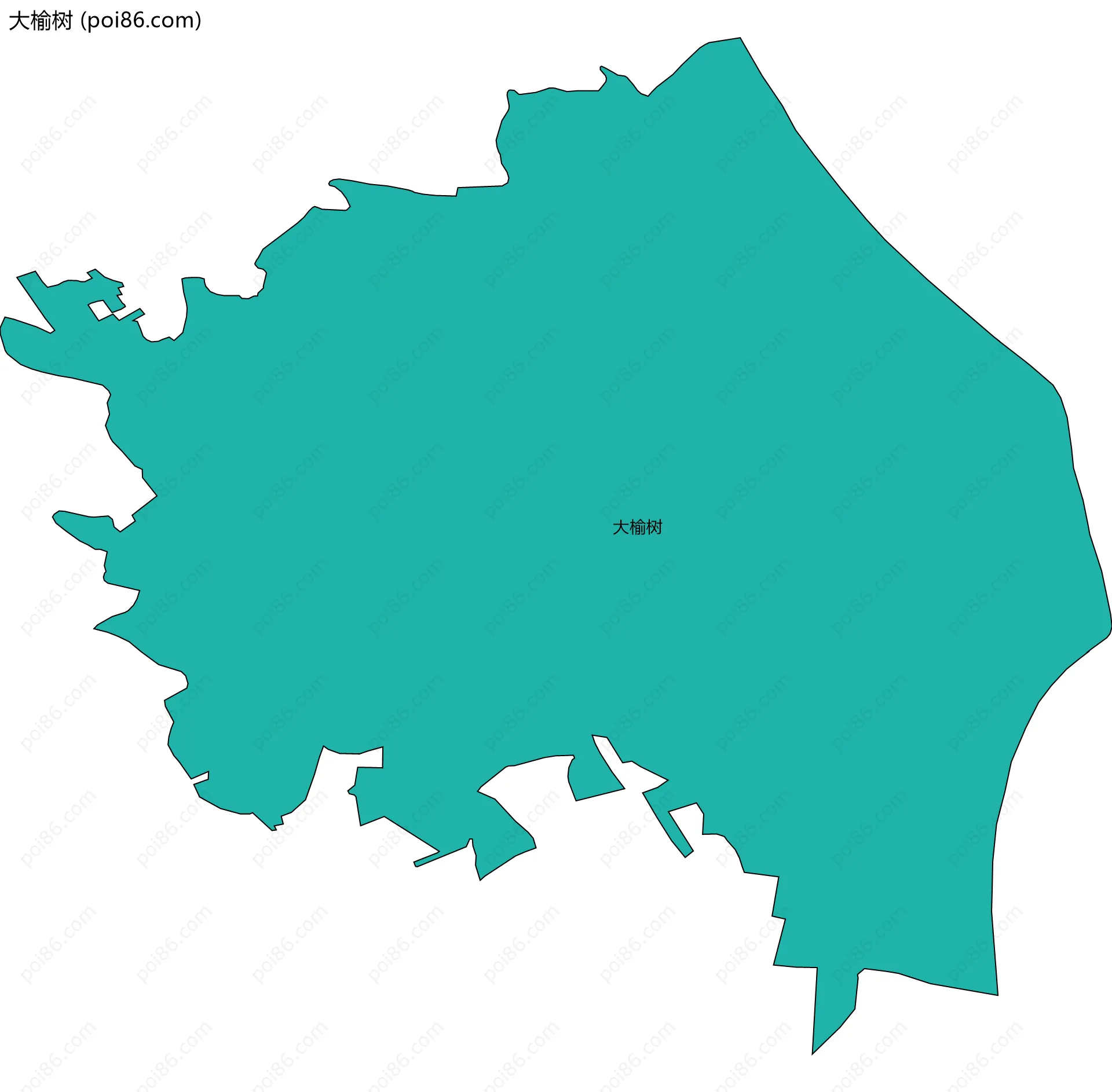 大榆树边界地图