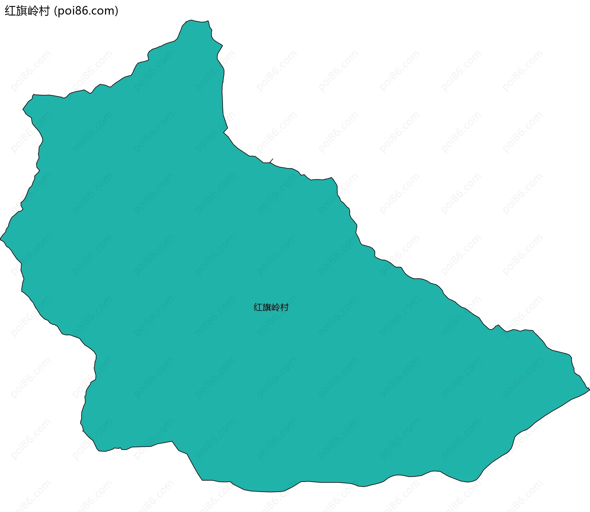 红旗岭村边界地图