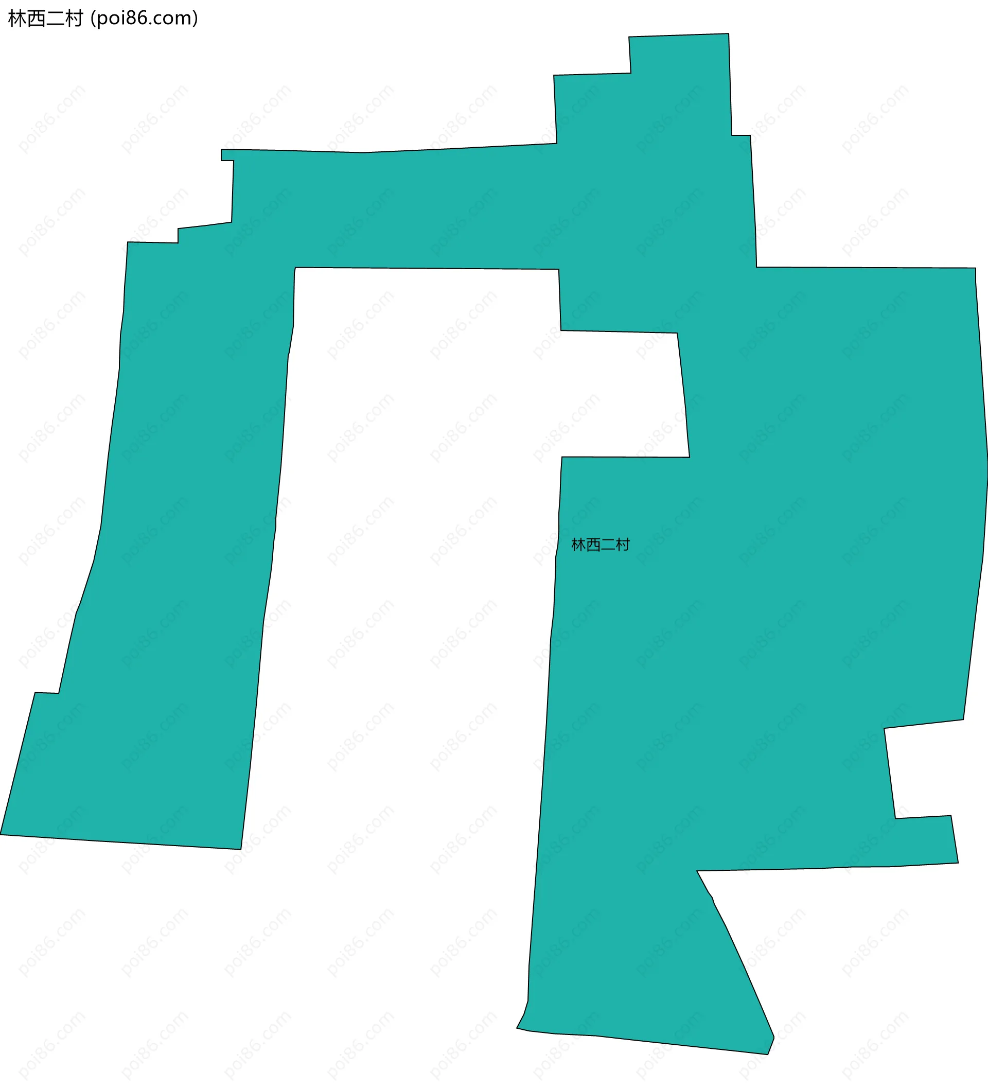 林西二村边界地图